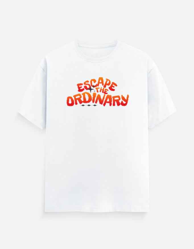 White Escape The Ordinary Typography T-Shirt