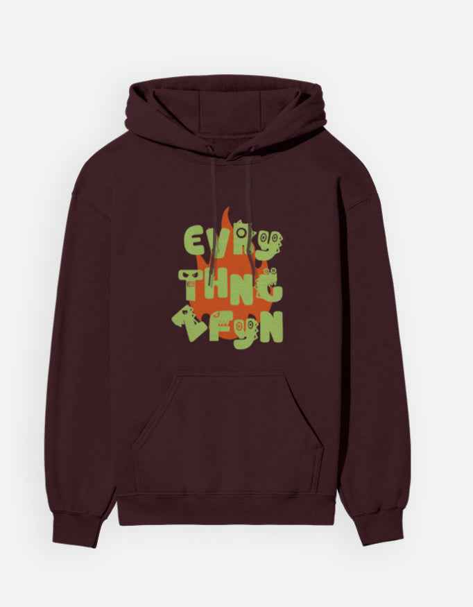 Maroon Evry Thng Z Fyn Typography Hoodie
