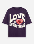 Purple Love is Everything Oversized Typography T-Shirt