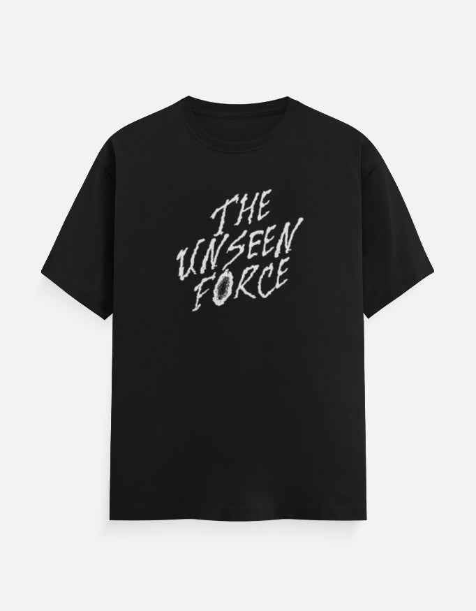 Black The Unseen Force Typography T-Shirt
