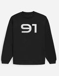 Black 91 Typography Oversized Sweatshirt