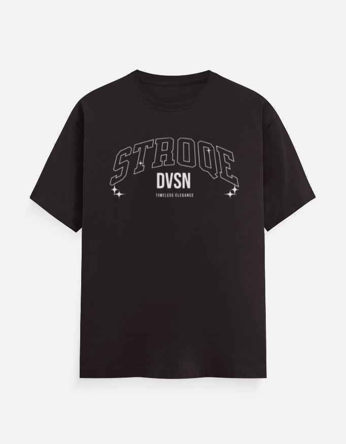 Coffee Brown Stroqe Dvsn Typography T-Shirt