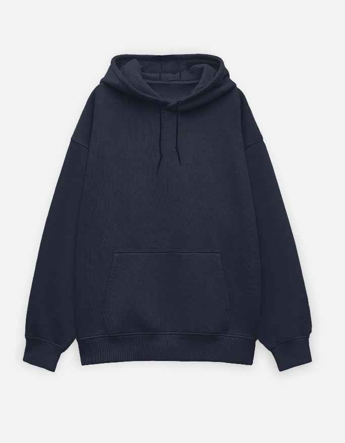 Navy Blue Born to Race Printed Oversized Hoodie