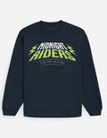 Navy Blue Midnight Riders Typography Oversized Sweatshirt