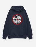 Navy Global Warning Typography Oversized Hoodie