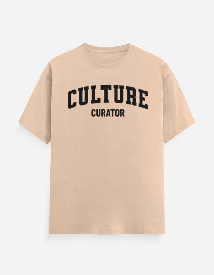 Peach Culture Curator Typography T-Shirt