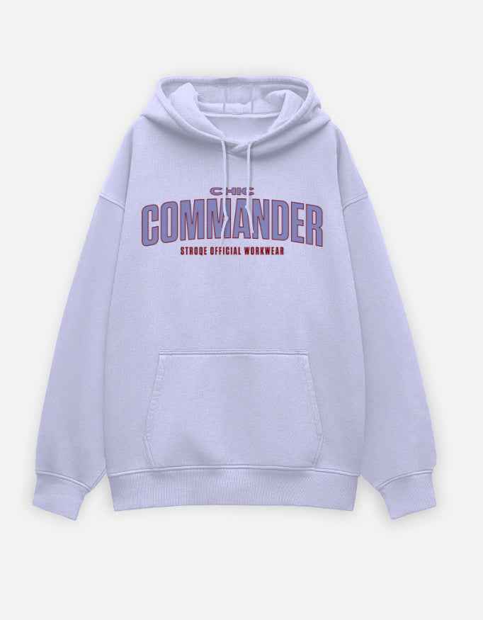 Lavender Chic Commander Typography Oversized Hoodie
