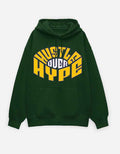 Green Hustle Typography Oversized Hoodie