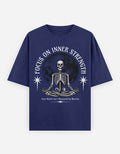 Royal Blue Strength Printed Oversized T-Shirt
