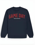 Navy Blue Game Day Typography Oversized Sweatshirt
