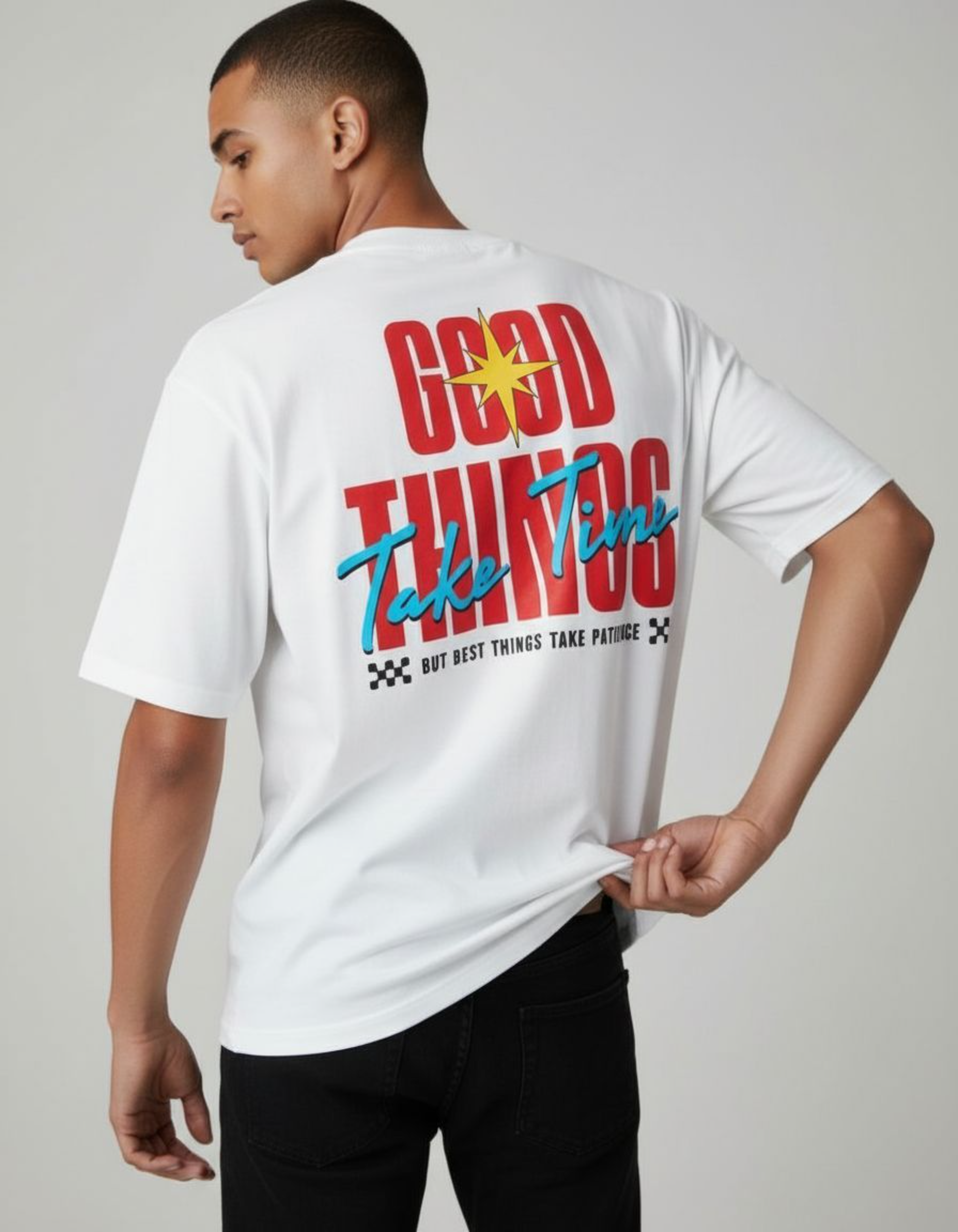 White Good Things Oversized Typography T-Shirt