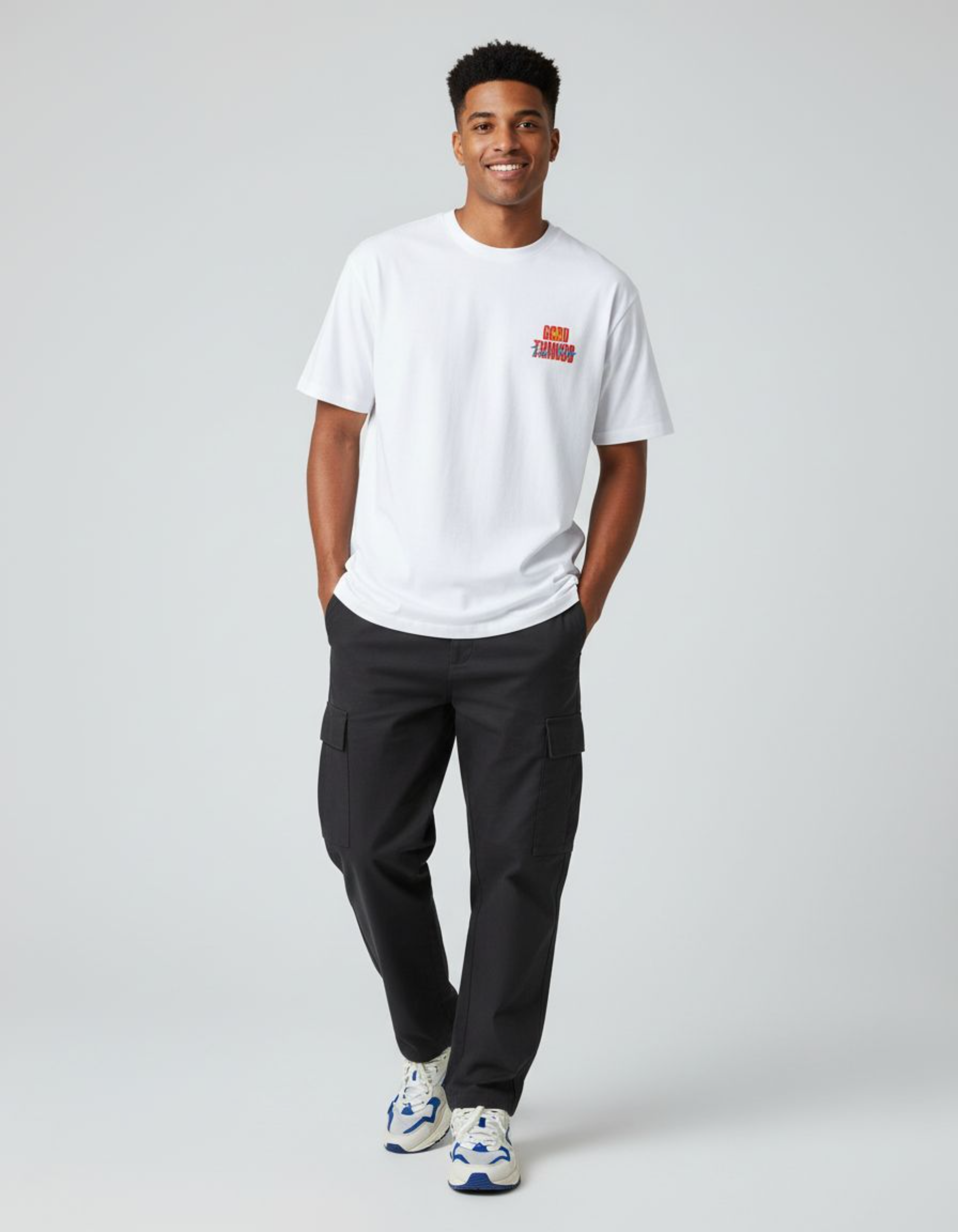 White Good Things Oversized Typography T-Shirt