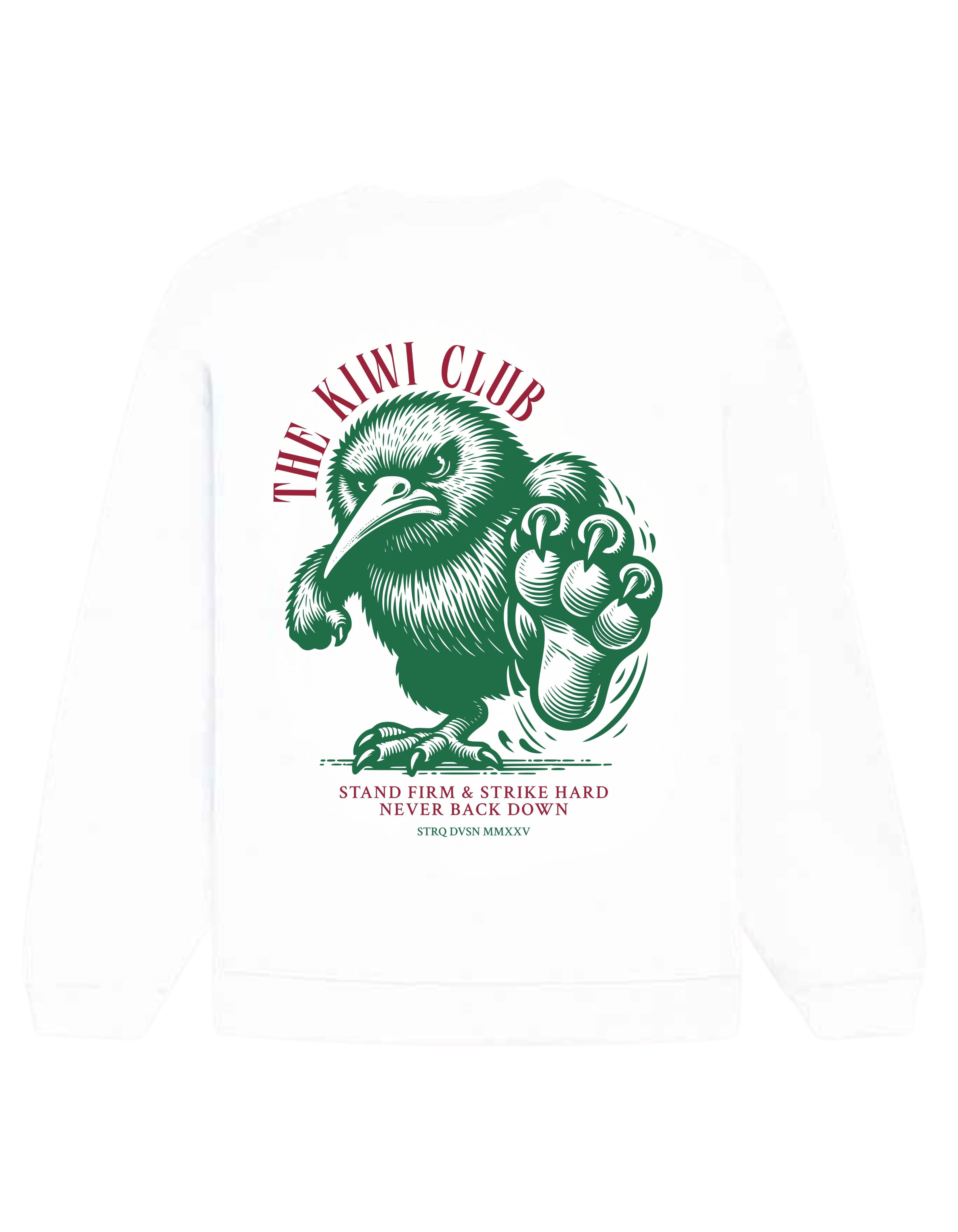 White Kiwi Club Printed Oversized Sweatshirt
