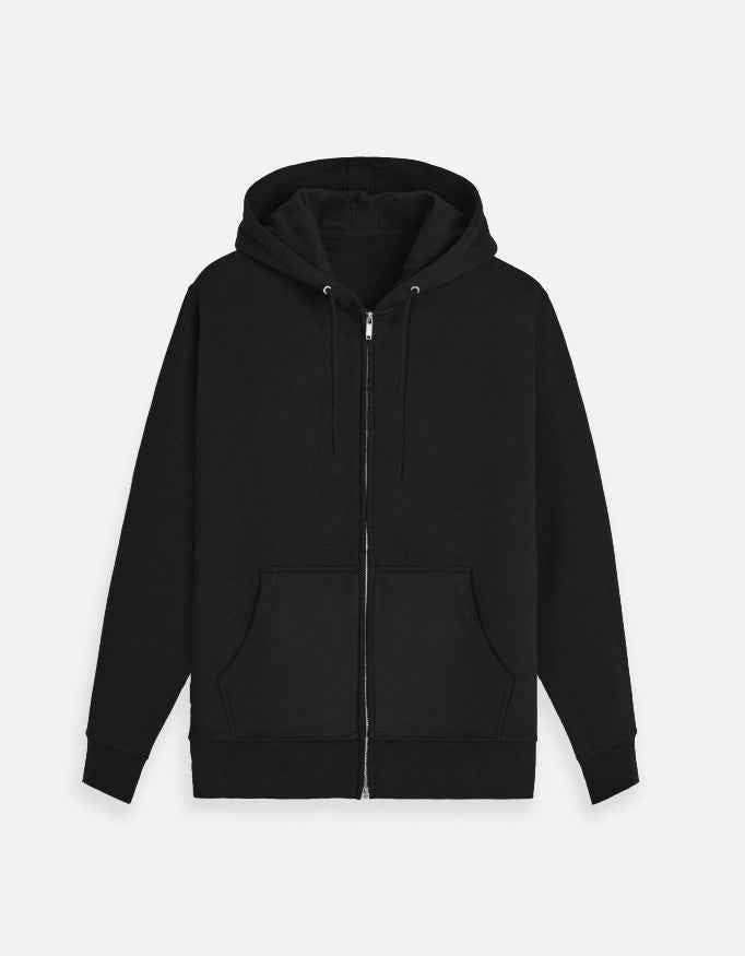 Basic Black Zipped Hoodie