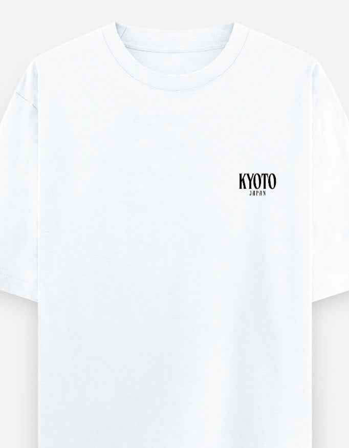 White Kyoto JPN Printed Oversized T-Shirt