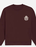 Maroon Floral Embroidery Sweatshirt