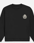 Black Floral Embroidery Sweatshirt