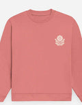 Coral Floral Embroidery Sweatshirt