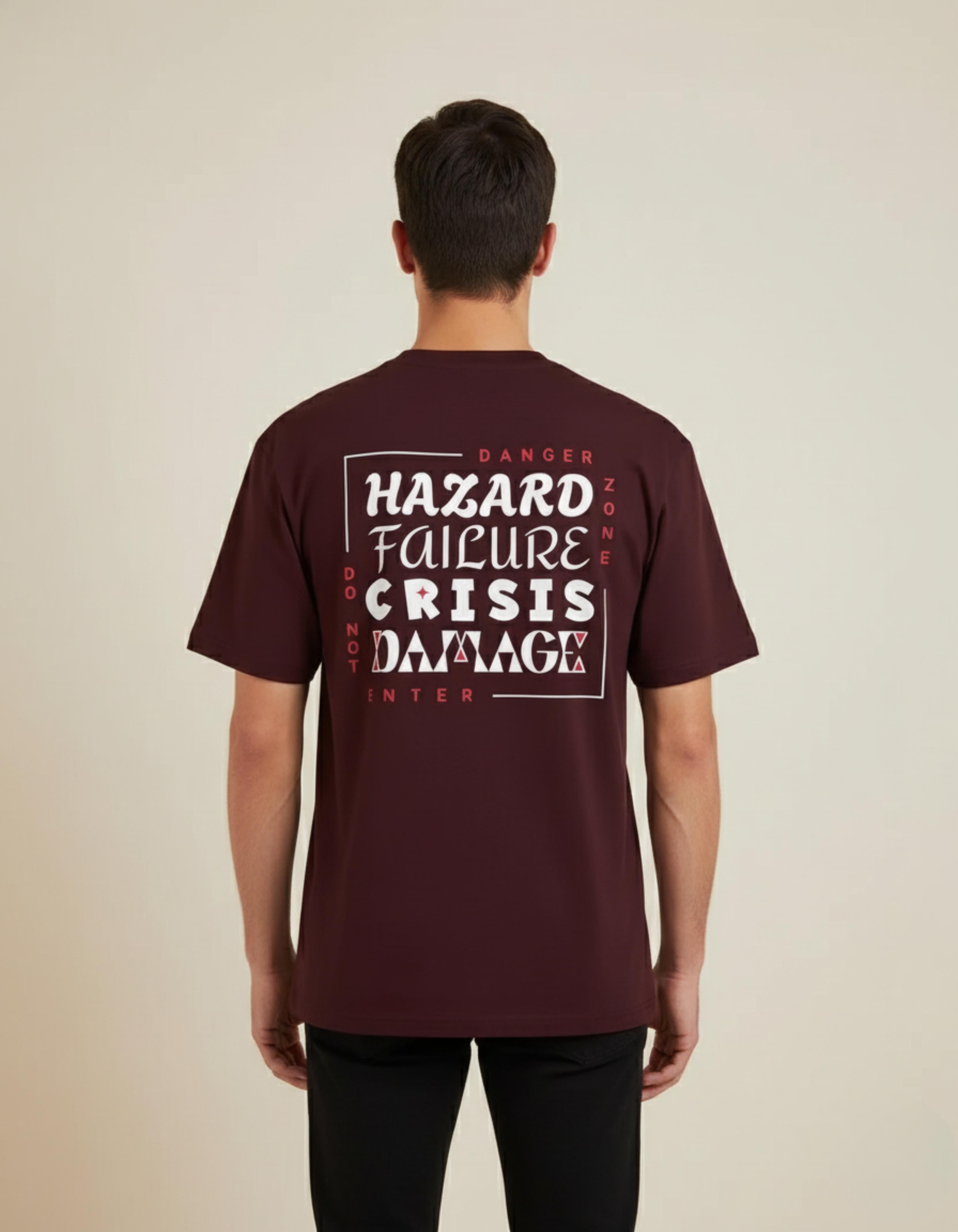 Maroon Danger Zone Typography T-Shirt