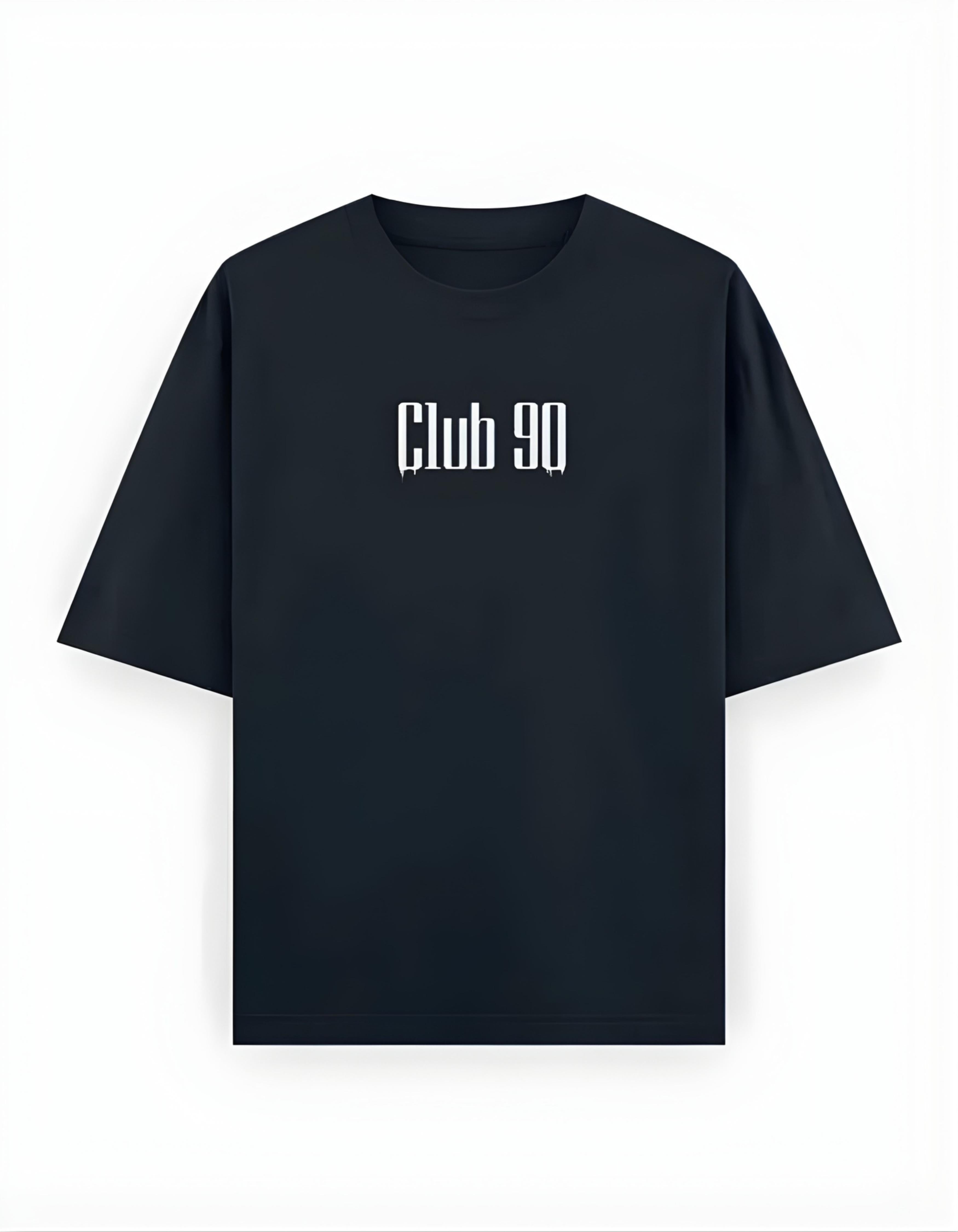 Navy Blue Club 90 Printed Oversized T-Shirt