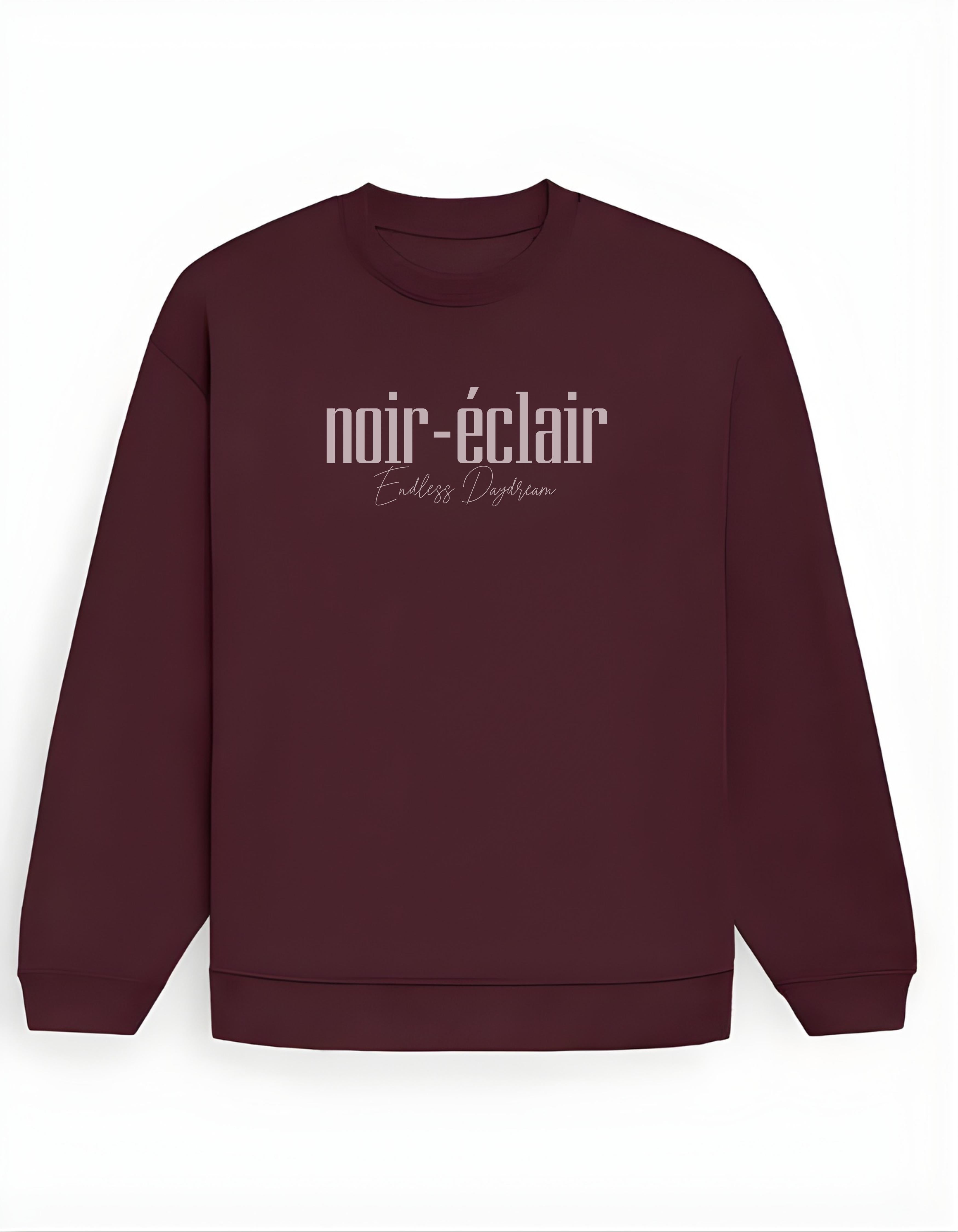 Maroon Noir Éclair Typography Oversized Sweatshirt