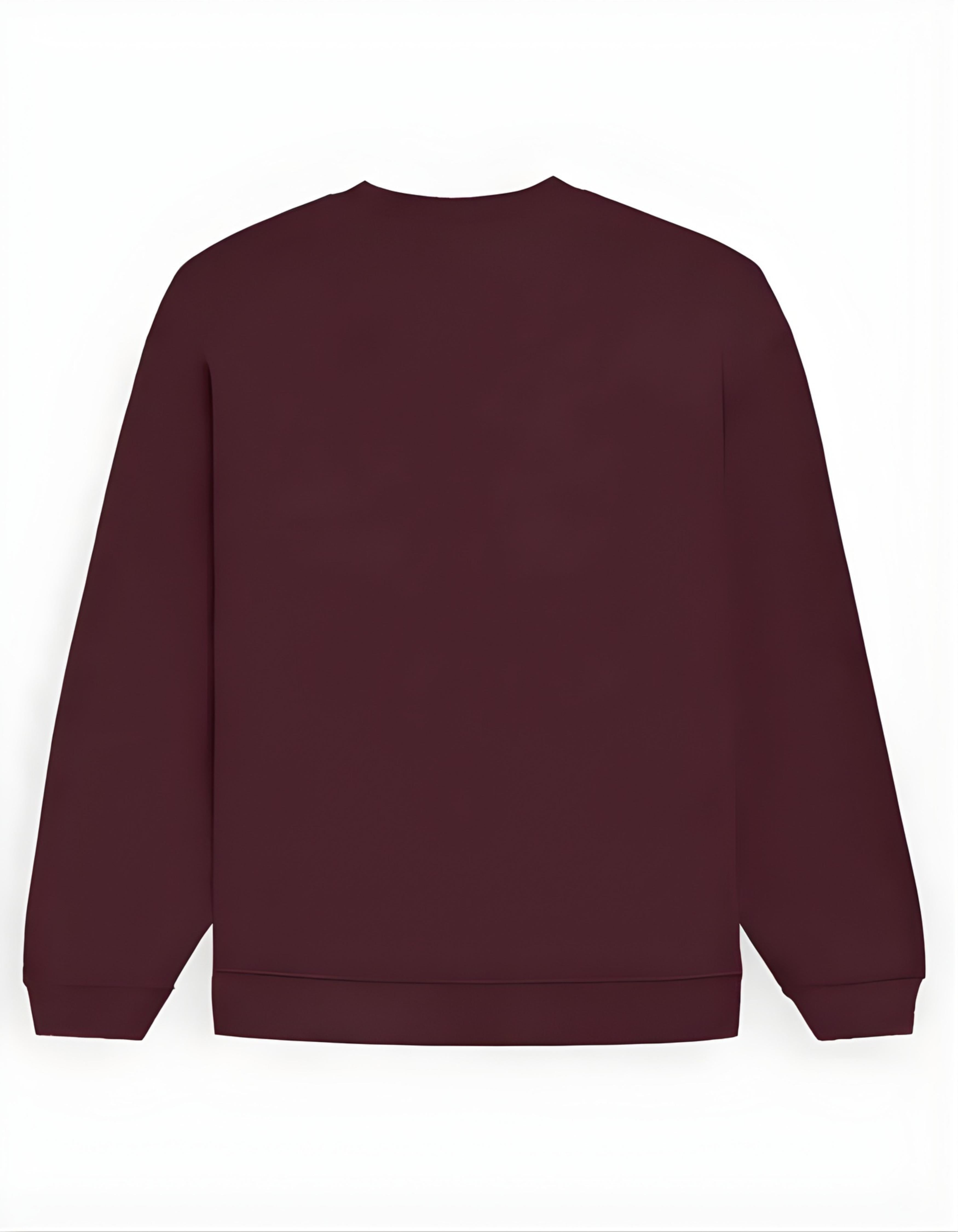 Maroon Noir Éclair Typography Oversized Sweatshirt