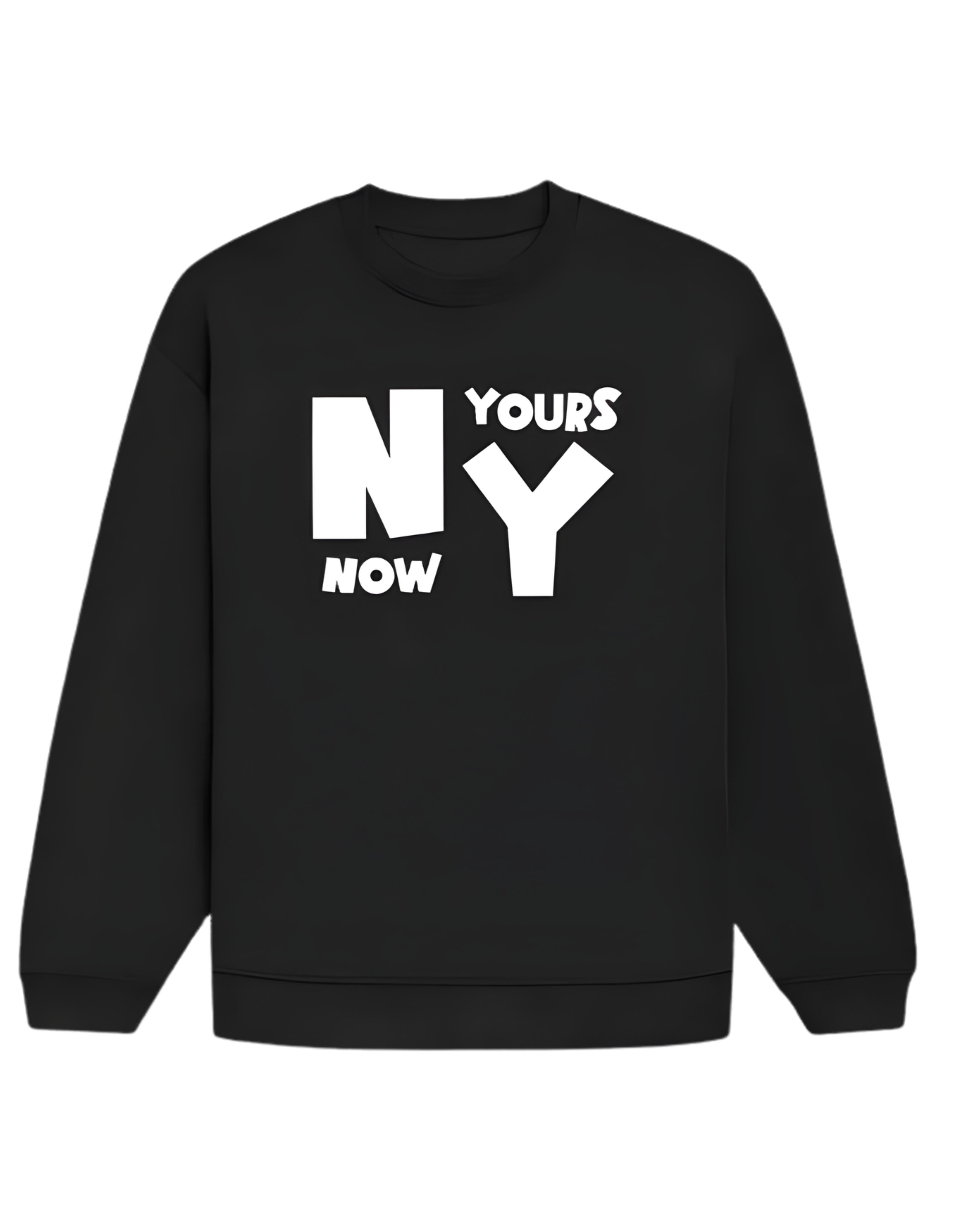 Black Now Yours Typography Oversized Sweatshirt