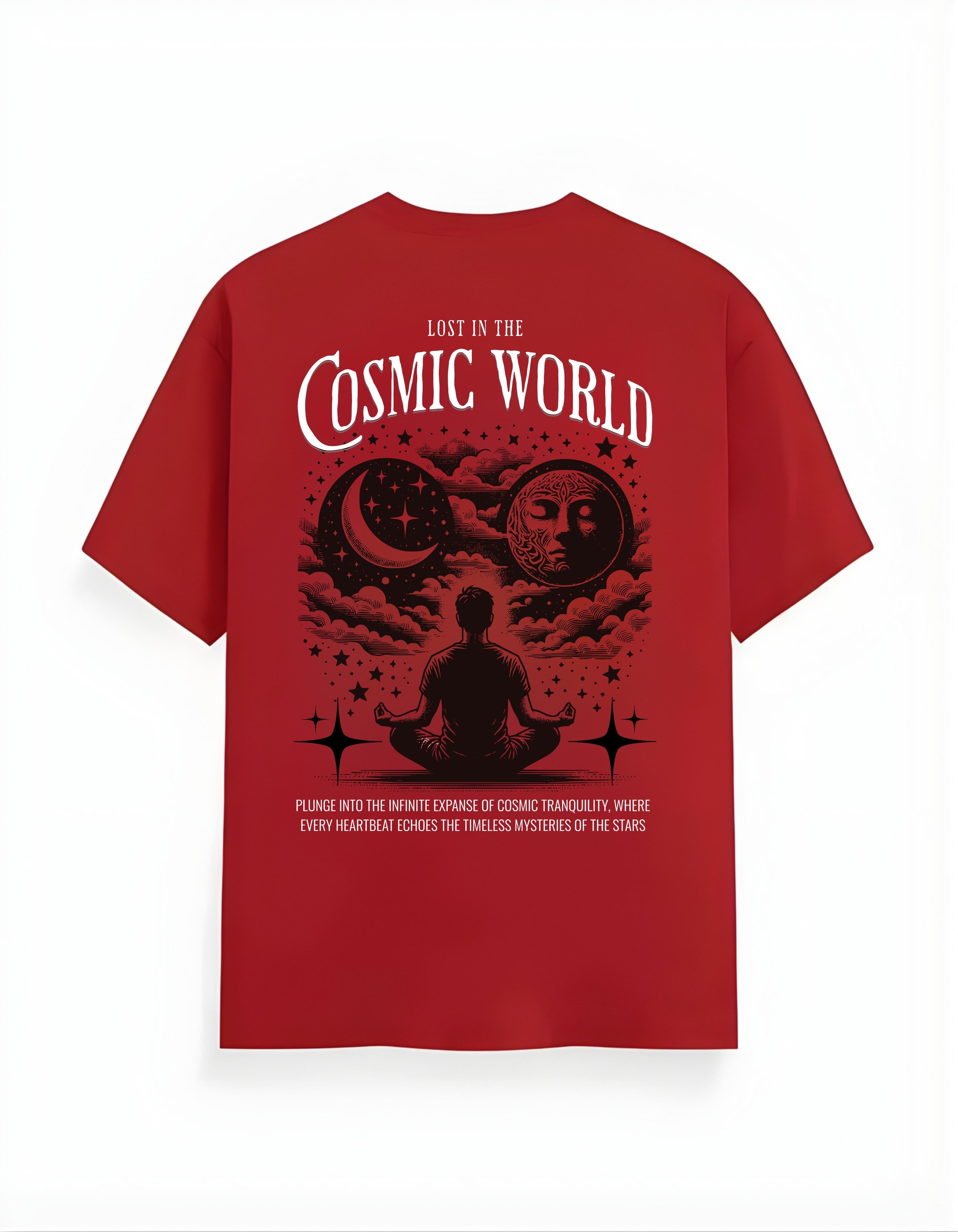Red Cosmic World Printed T-Shirt