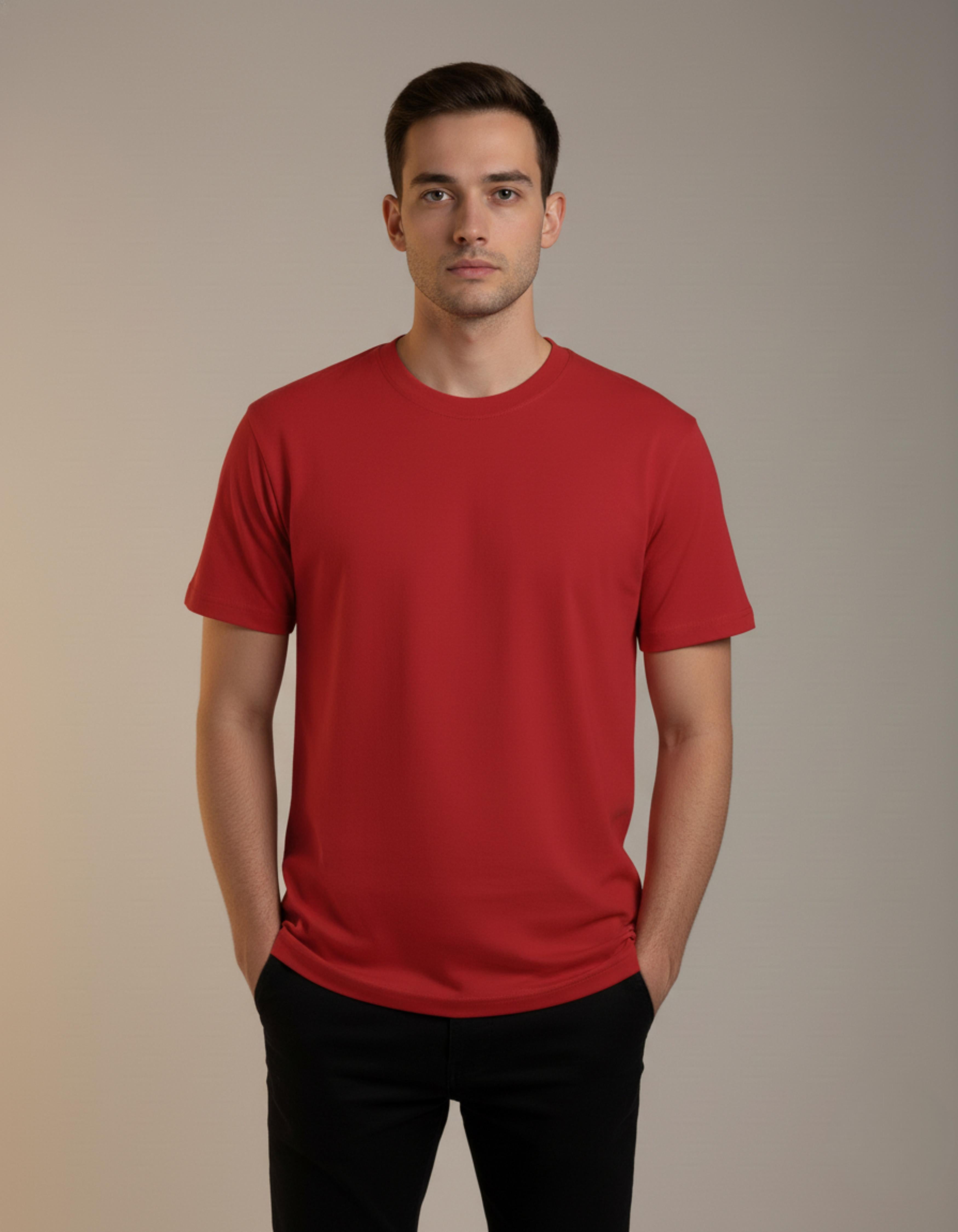 Red Cosmic World Printed T-Shirt