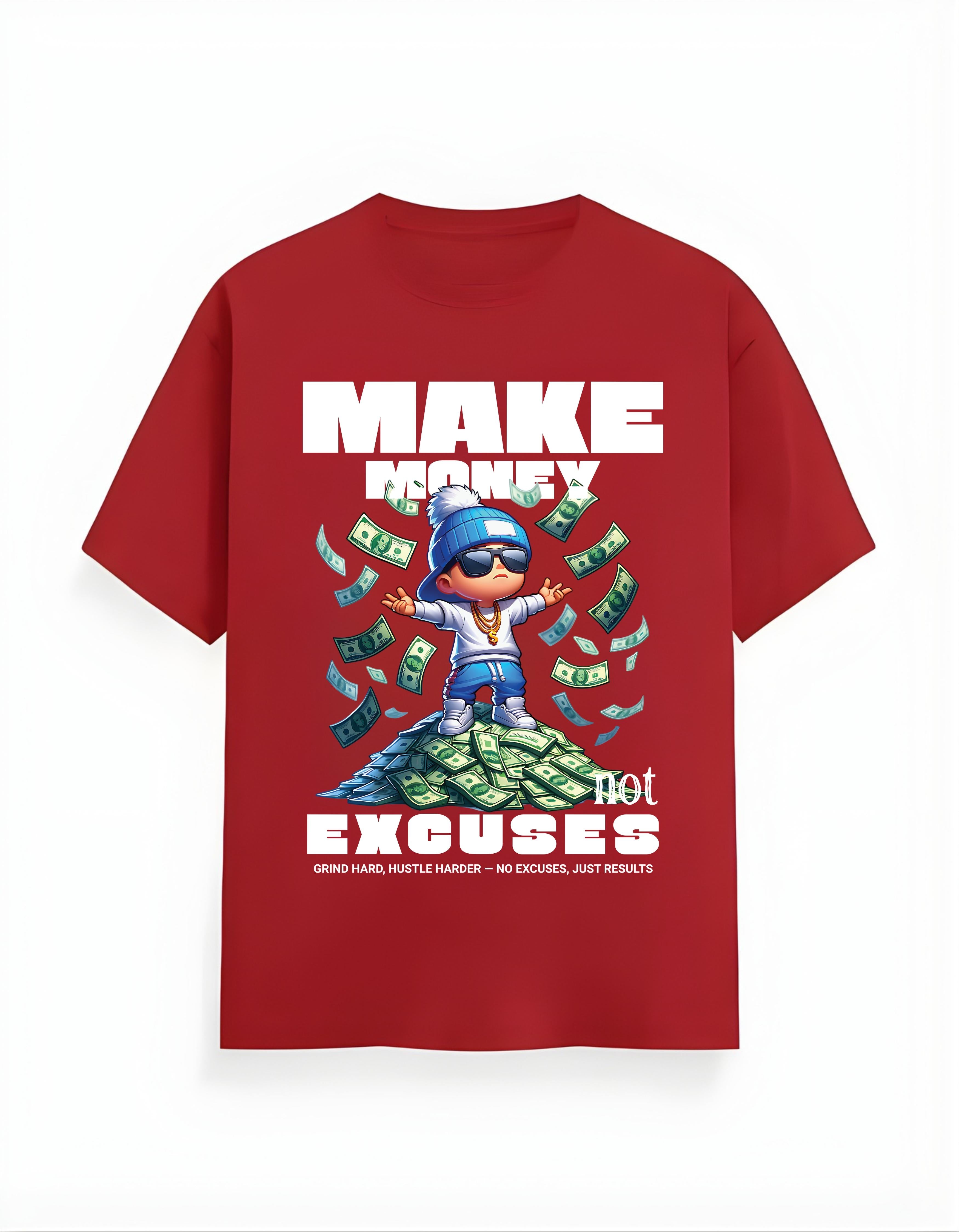 Red Make Money Printed T-Shirt