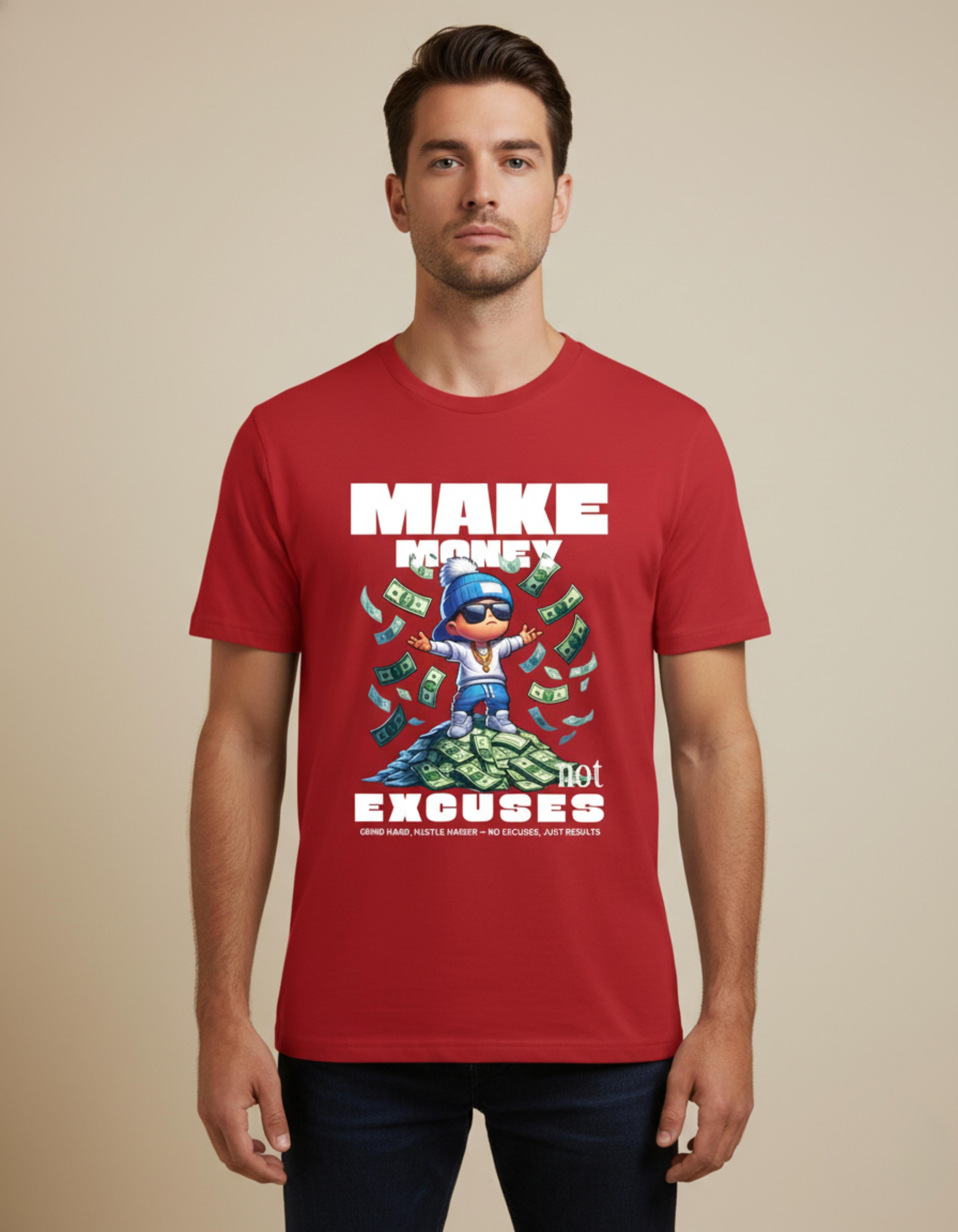 Red Make Money Printed T-Shirt