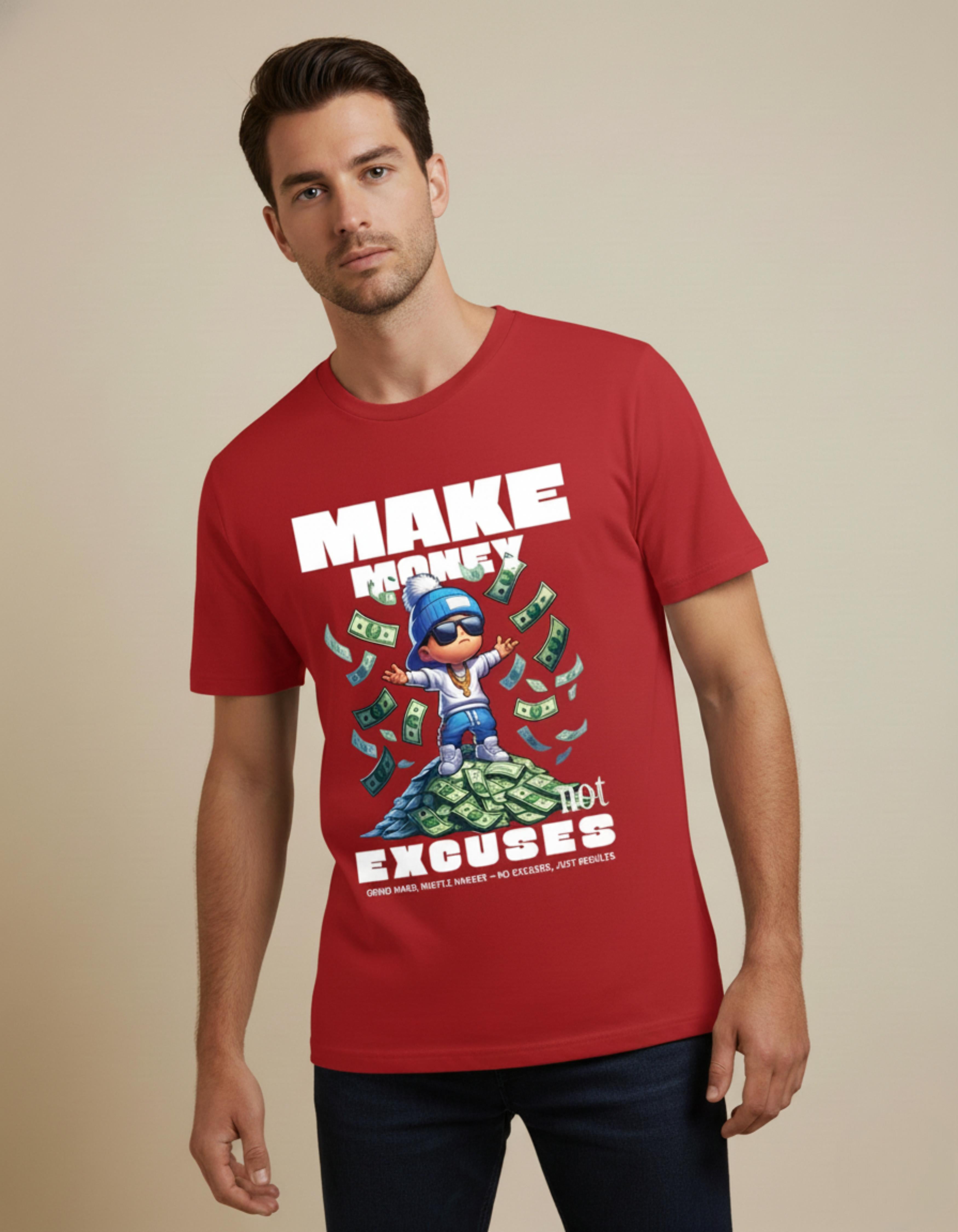 Red Make Money Printed T-Shirt
