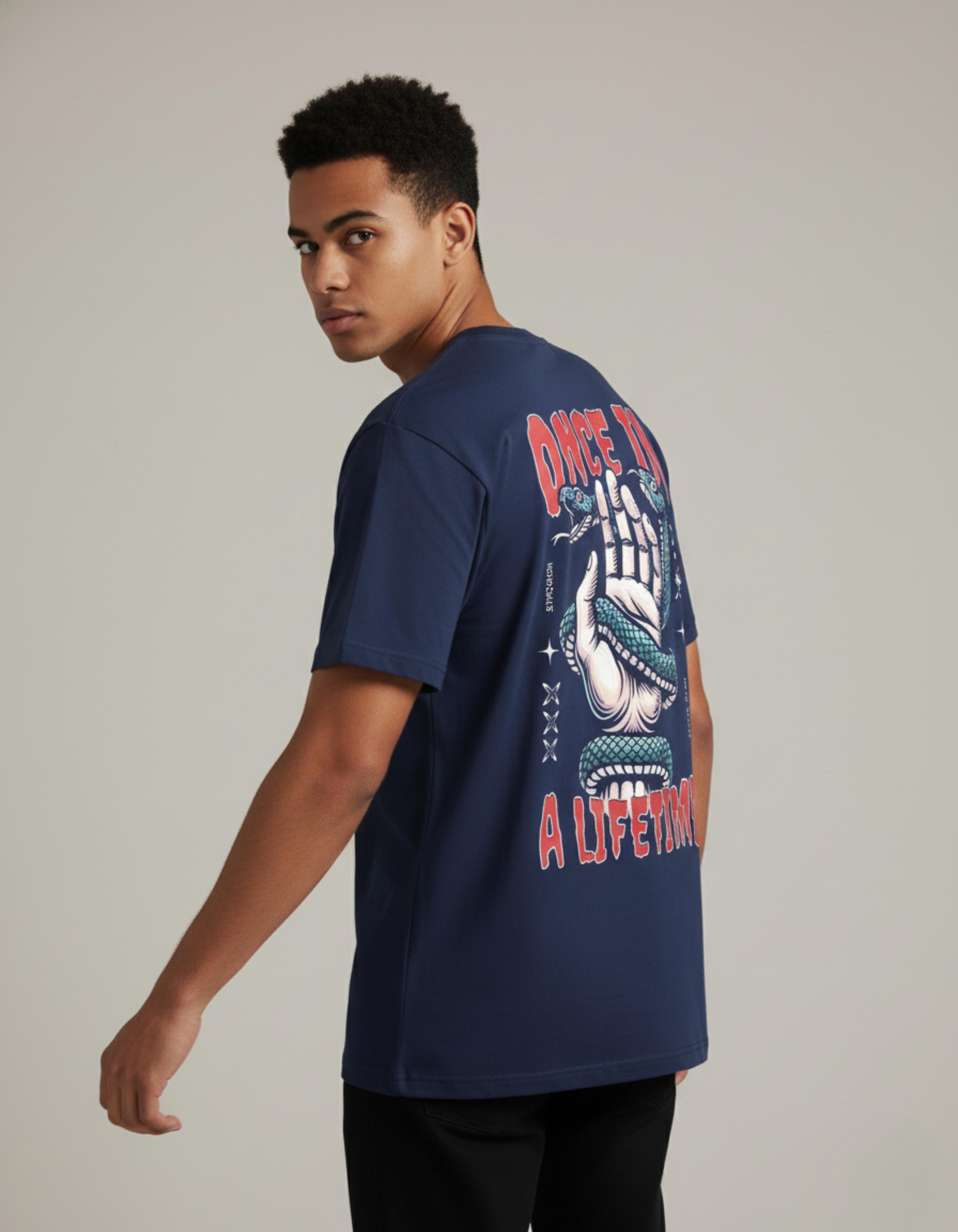 Royal Blue Once In a Lifetime Printed T-Shirt