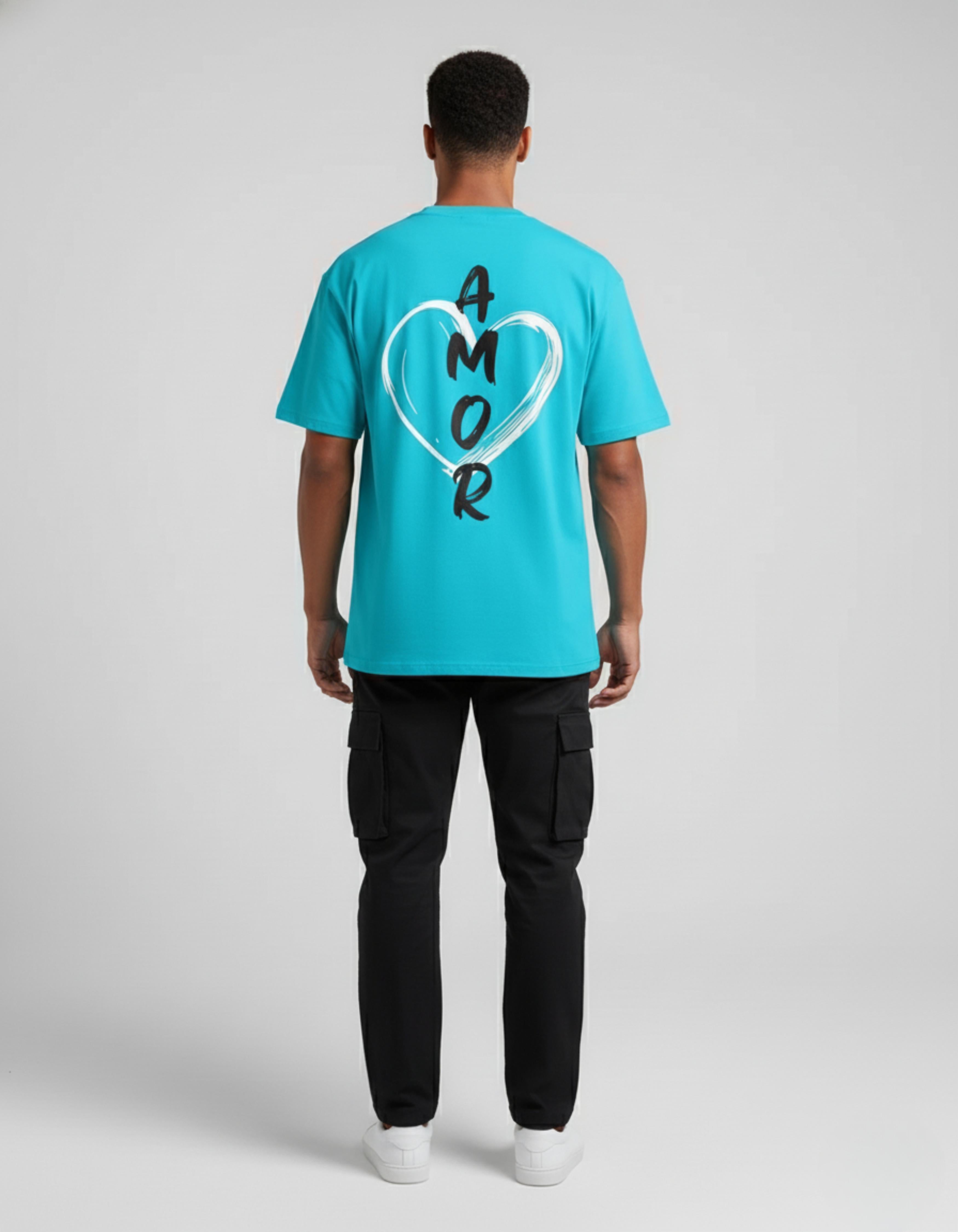 Sky Blue Amor Printed T-Shirt