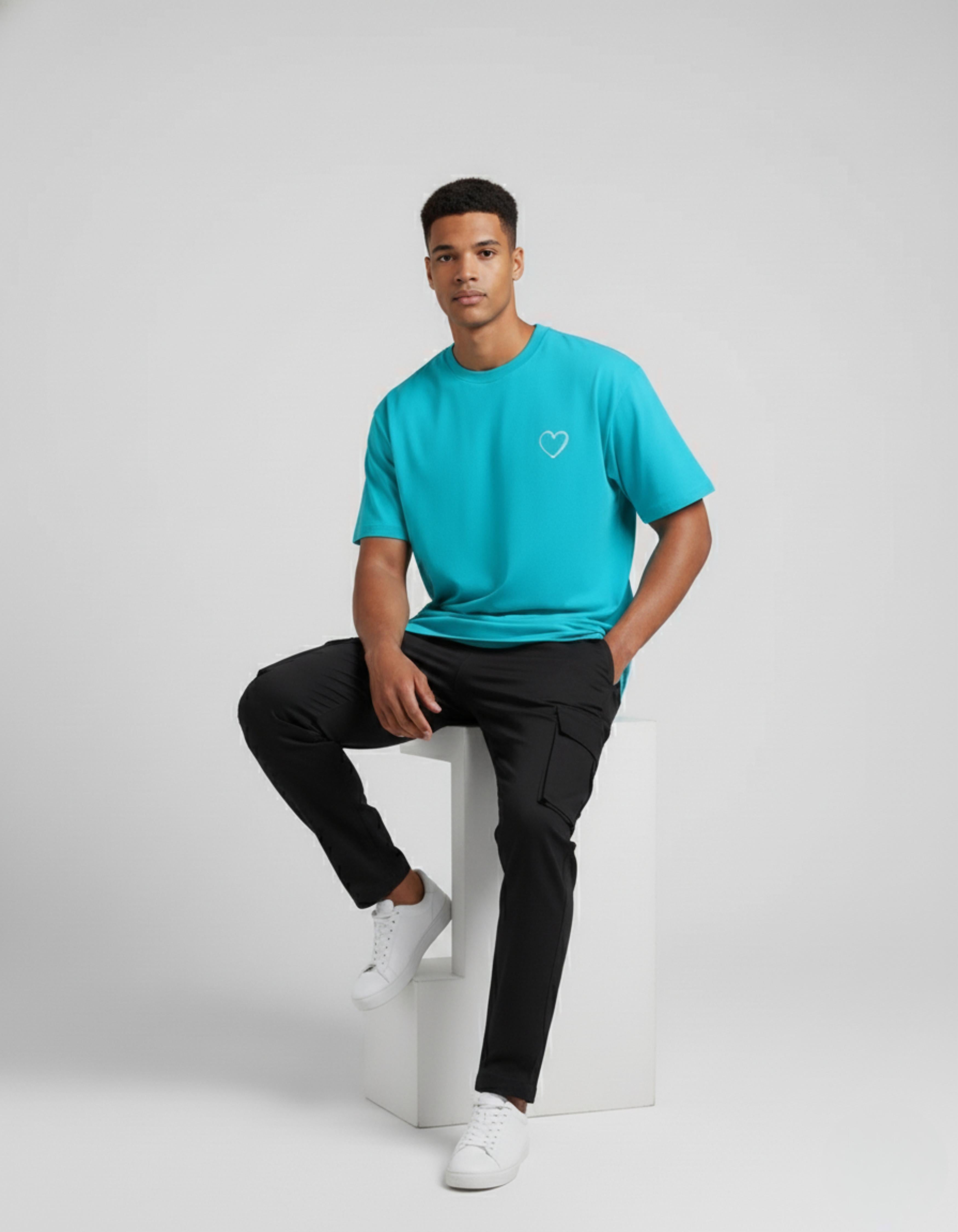 Sky Blue Amor Printed T-Shirt