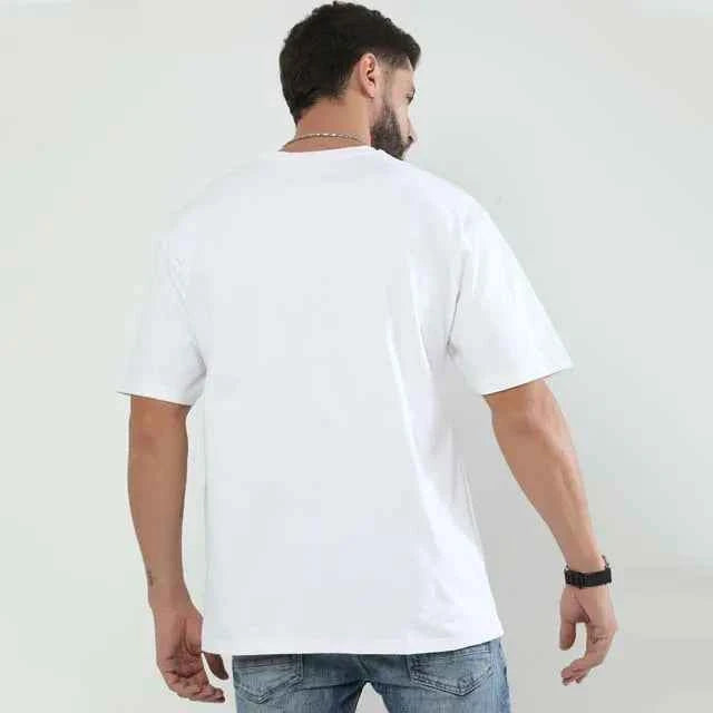 White Shoot Straight Oversized Printed T-Shirt