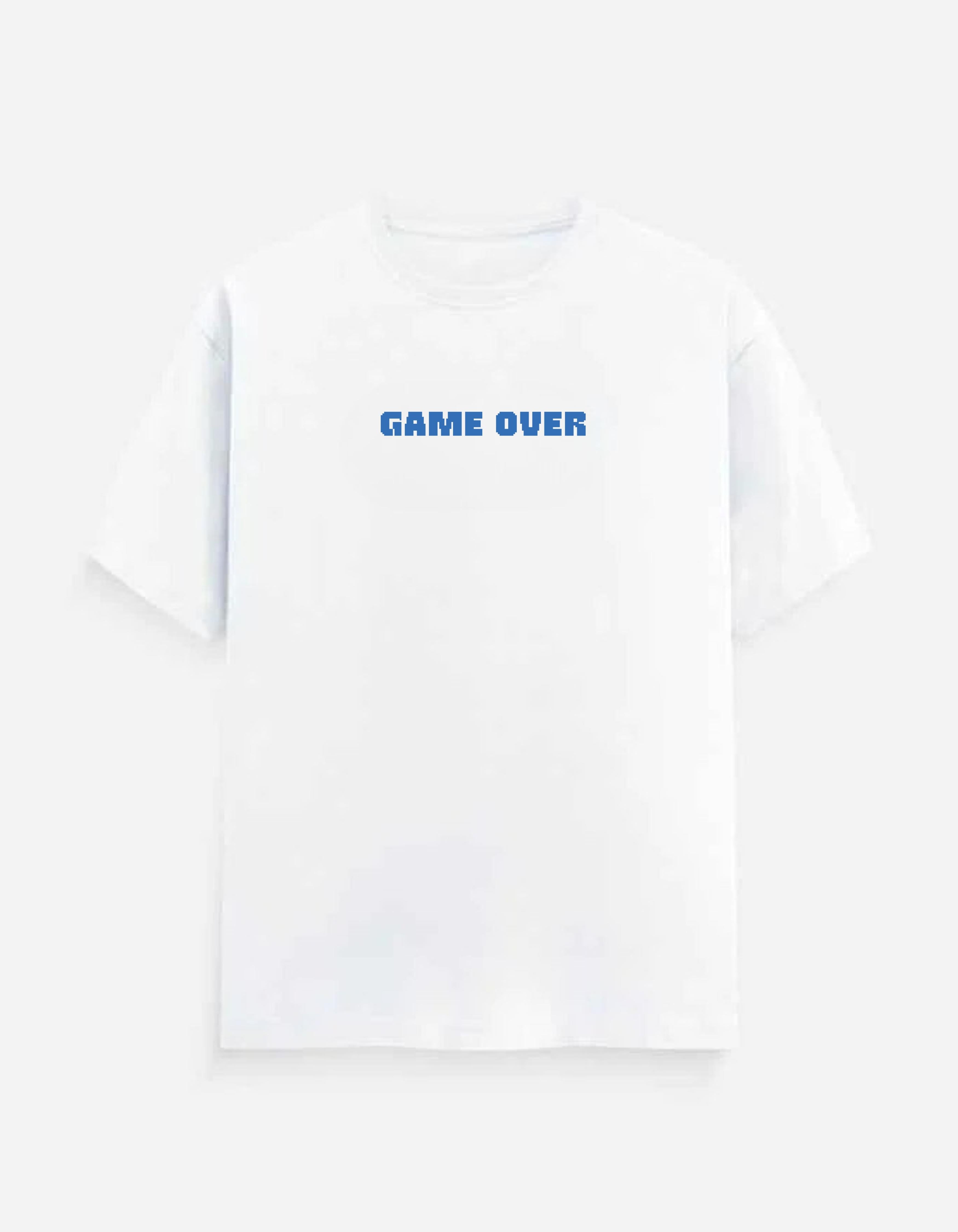 White Game Over Printed T-Shirt