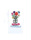 White Growth Demands Struggle Printed Terry Oversized Tee