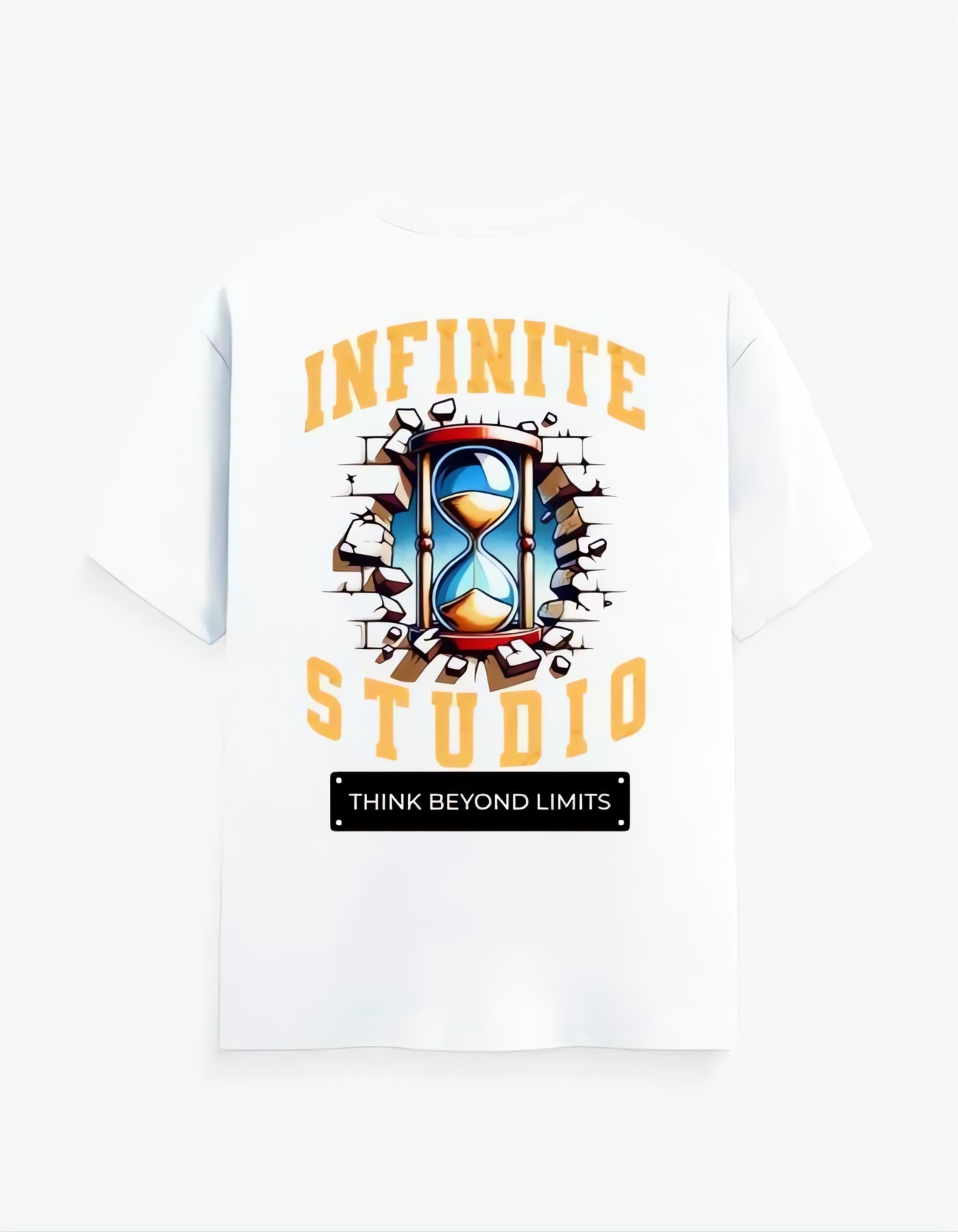 White Infinite Studio Printed T-Shirt