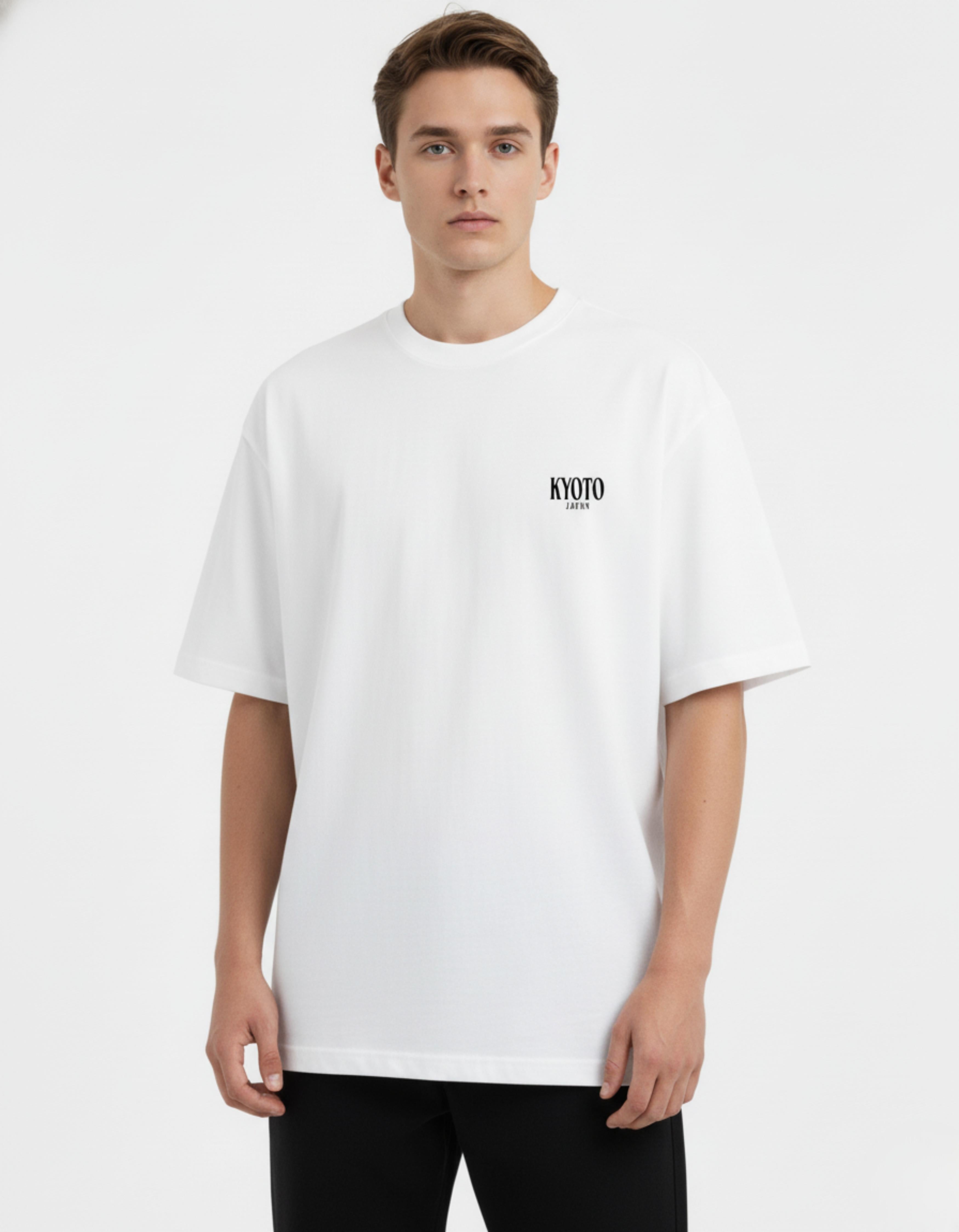 White Kyoto JPN Printed Oversized T-Shirt