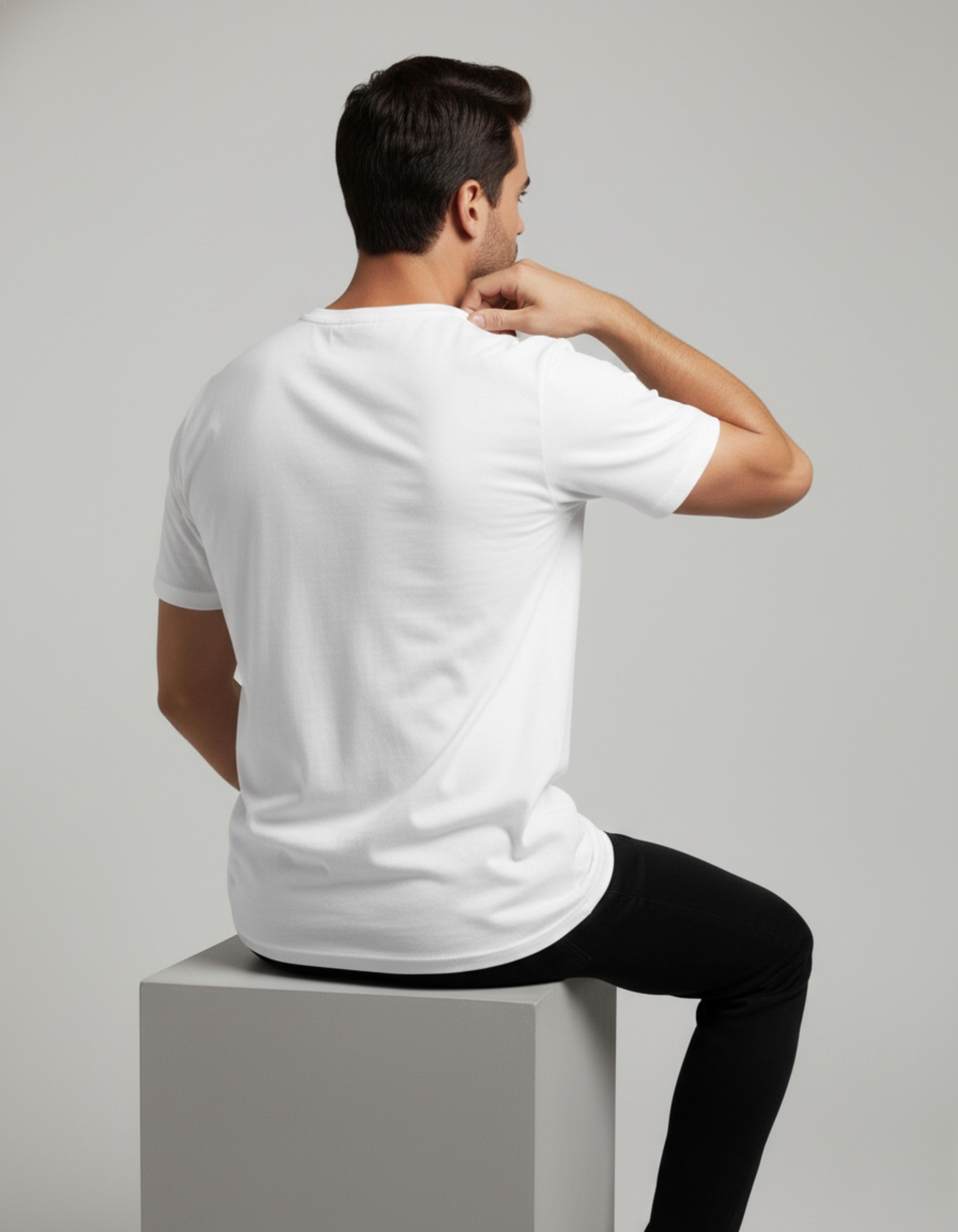 White Raise Your Glass Printed T-Shirt