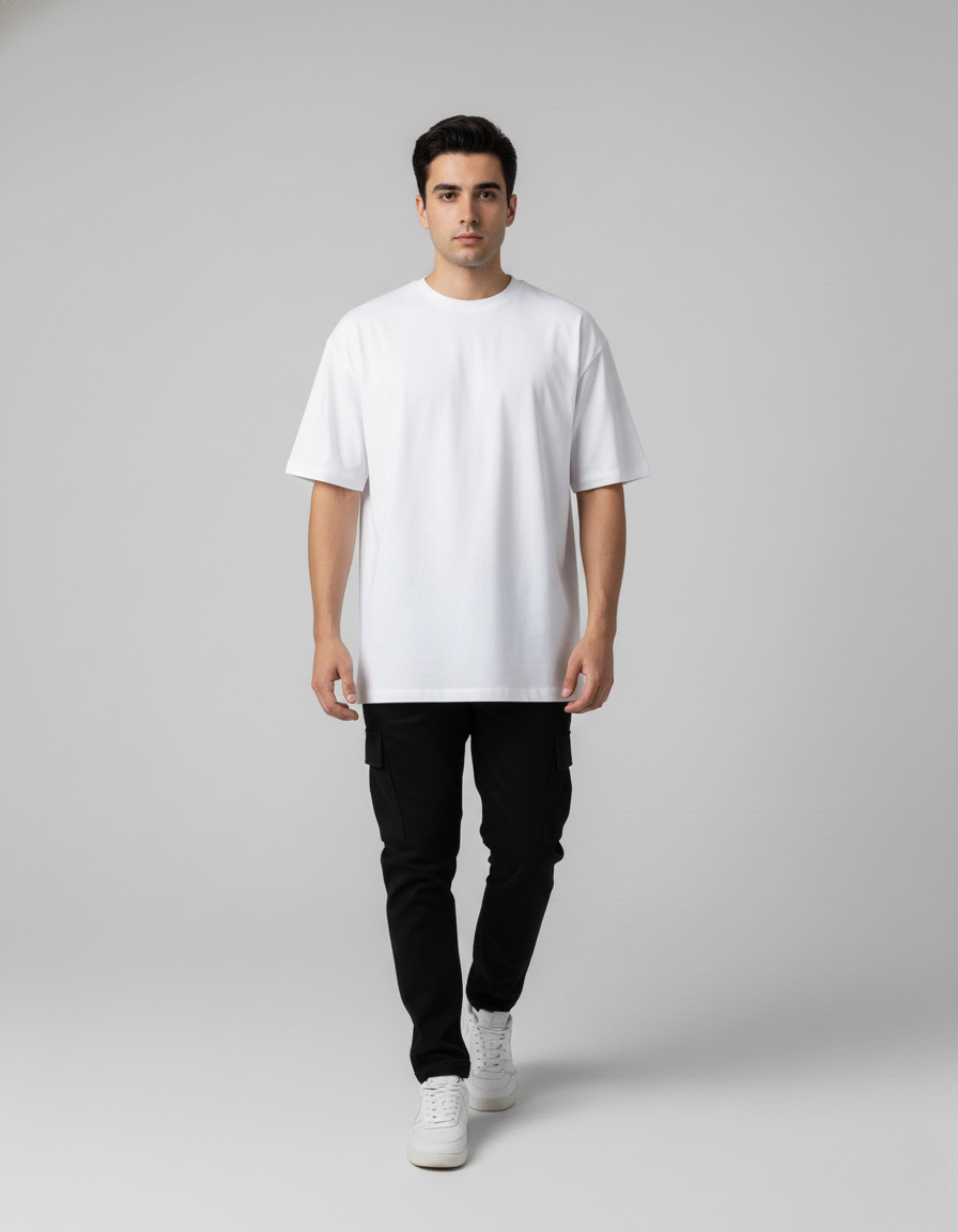 White Stay Chill Printed Oversized T-Shirt