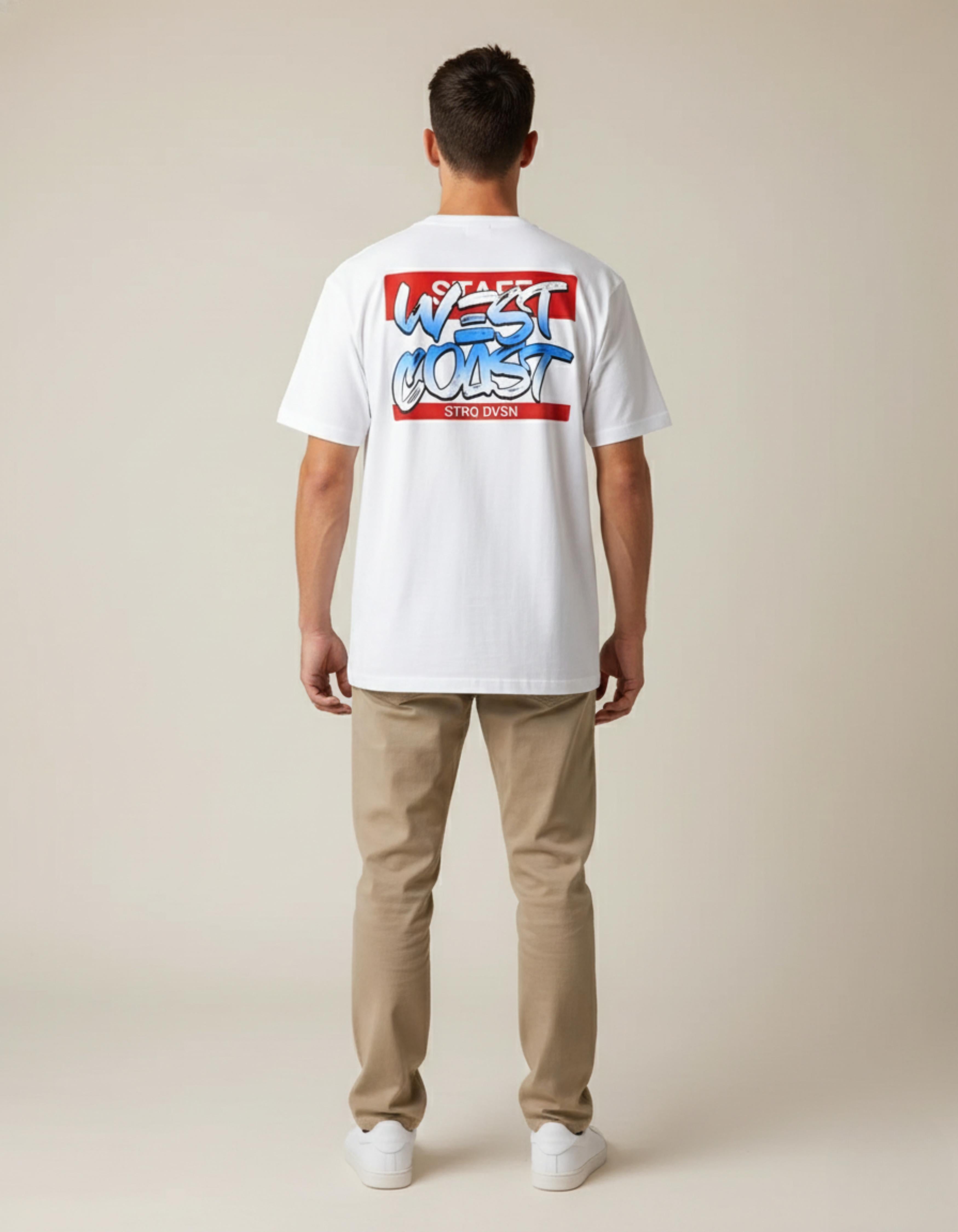 White West Coast Typography T-Shirt