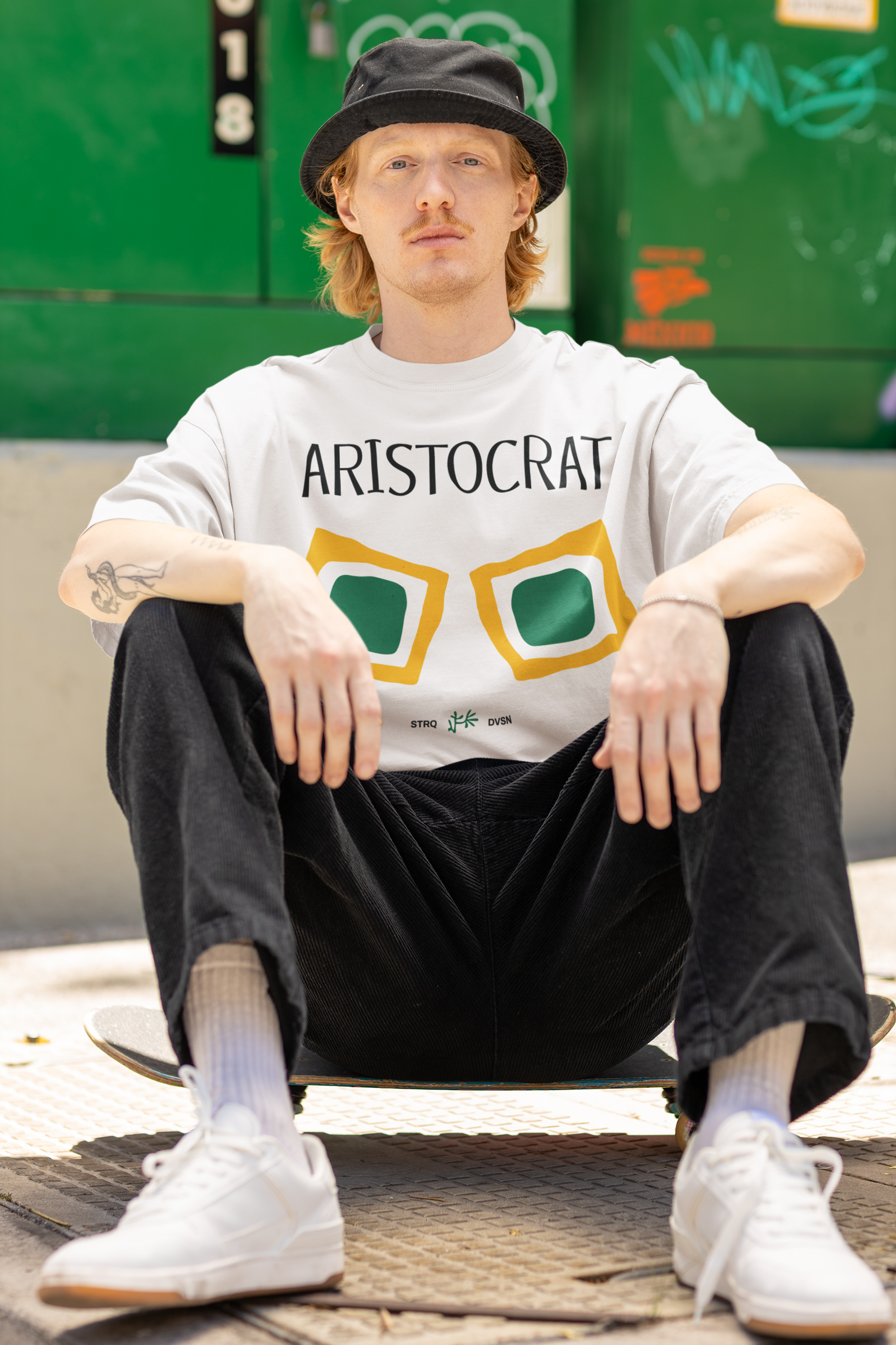 White Aristocrat Oversized Printed T-Shirt