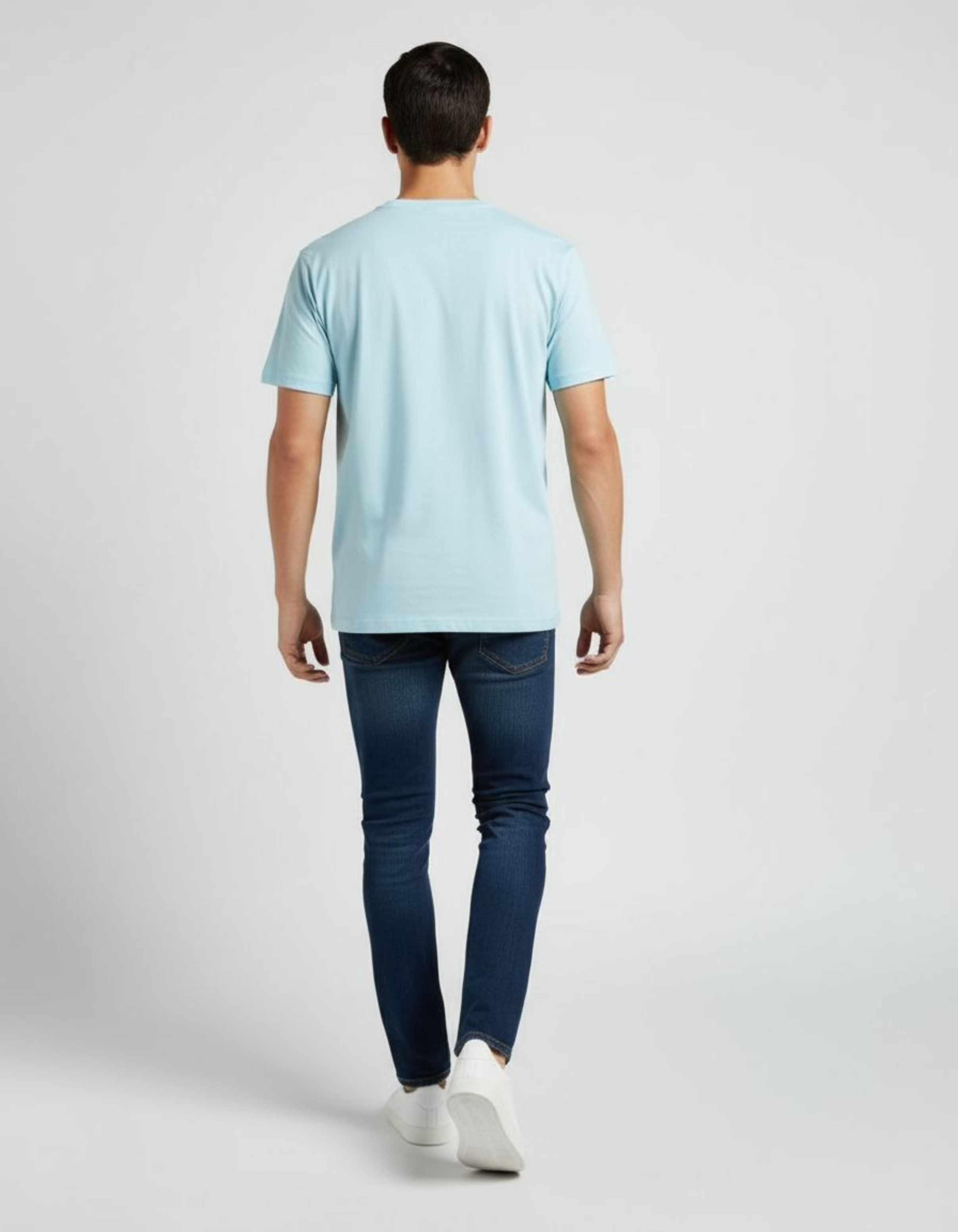 Solid Baby Blue Regular Fit T-Shirt