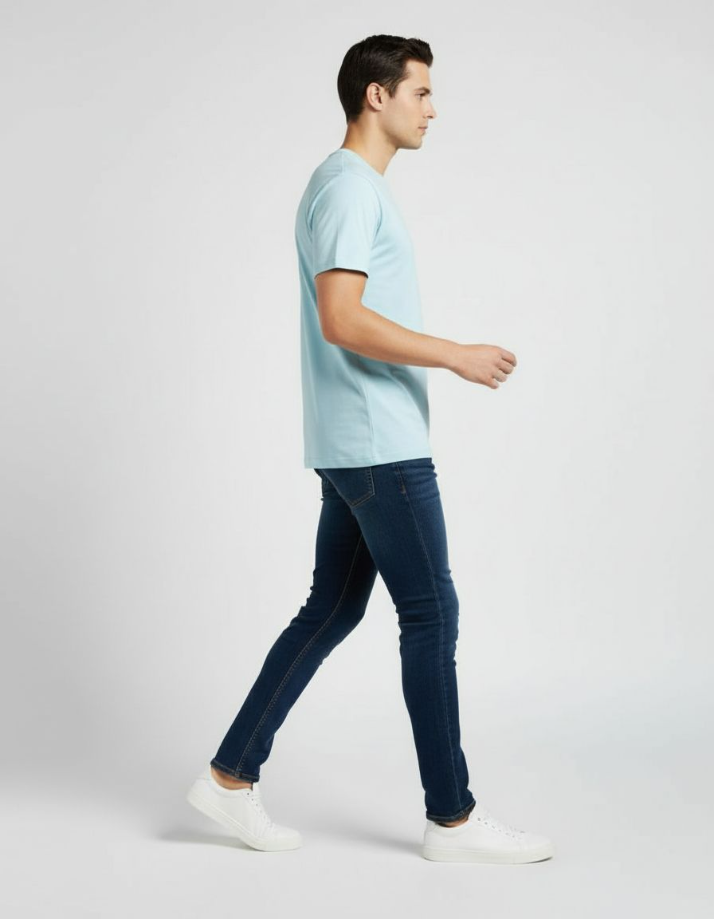 Solid Baby Blue Regular Fit T-Shirt