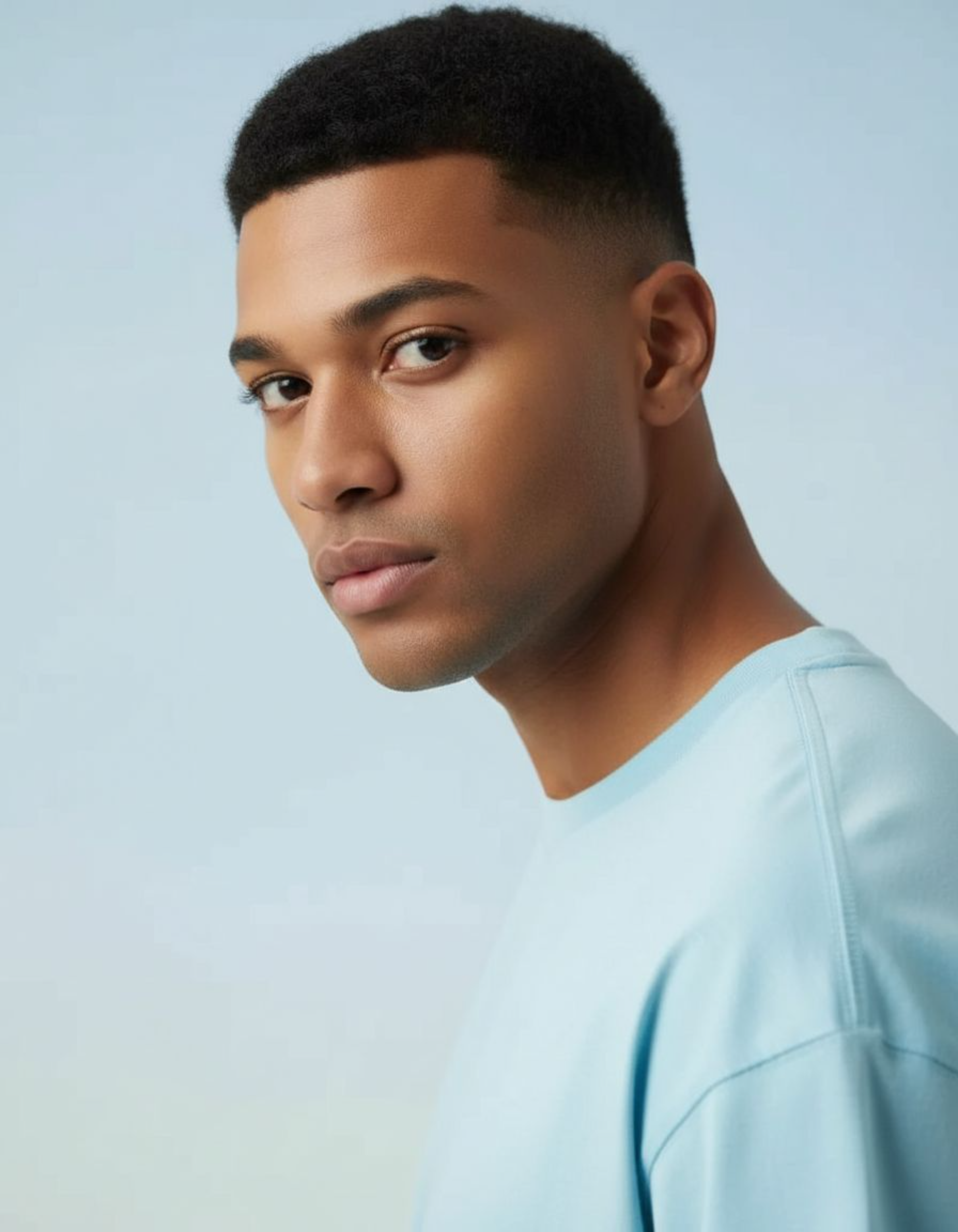 Solid Baby Blue Oversized T-Shirt