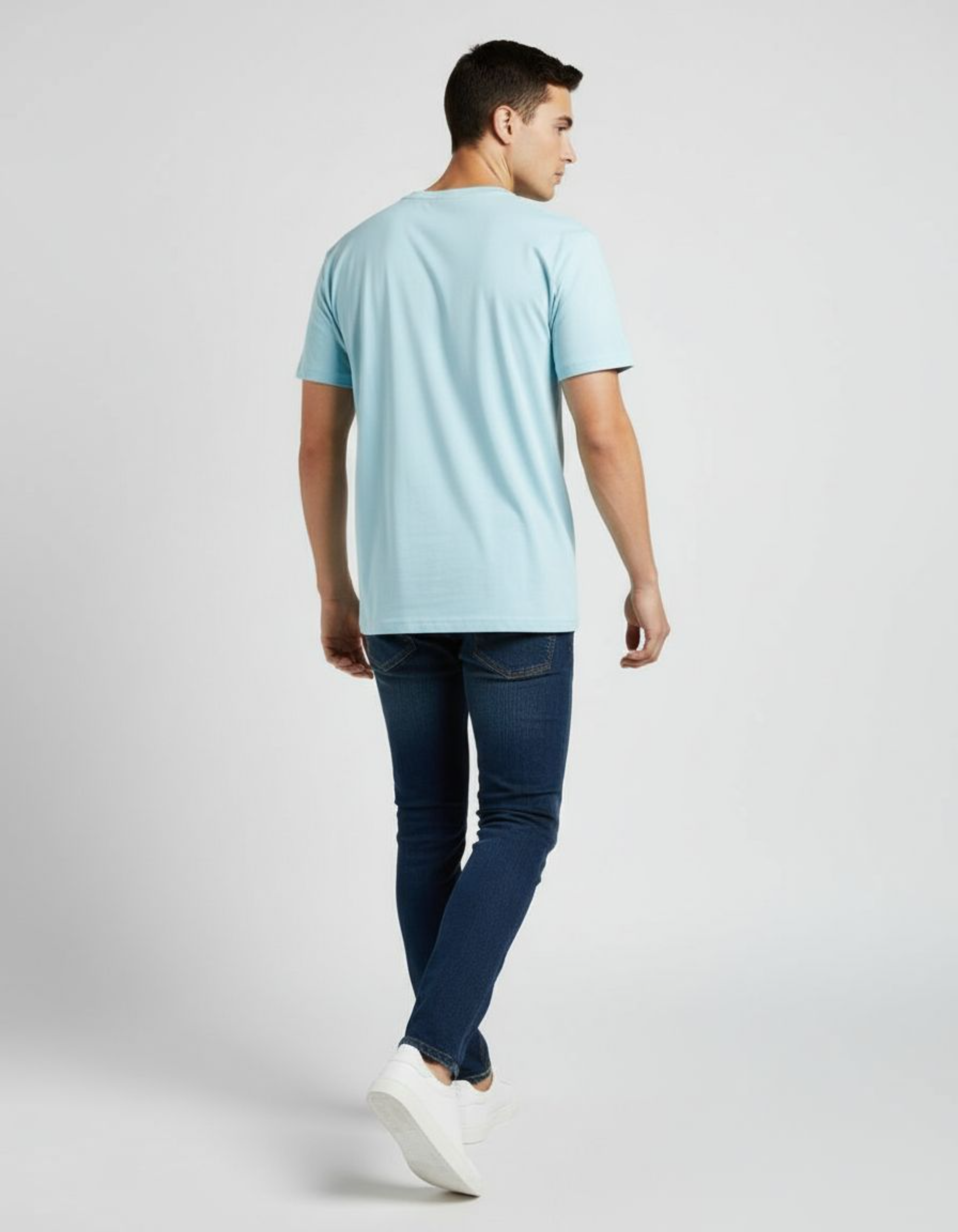Solid Baby Blue Regular Fit T-Shirt