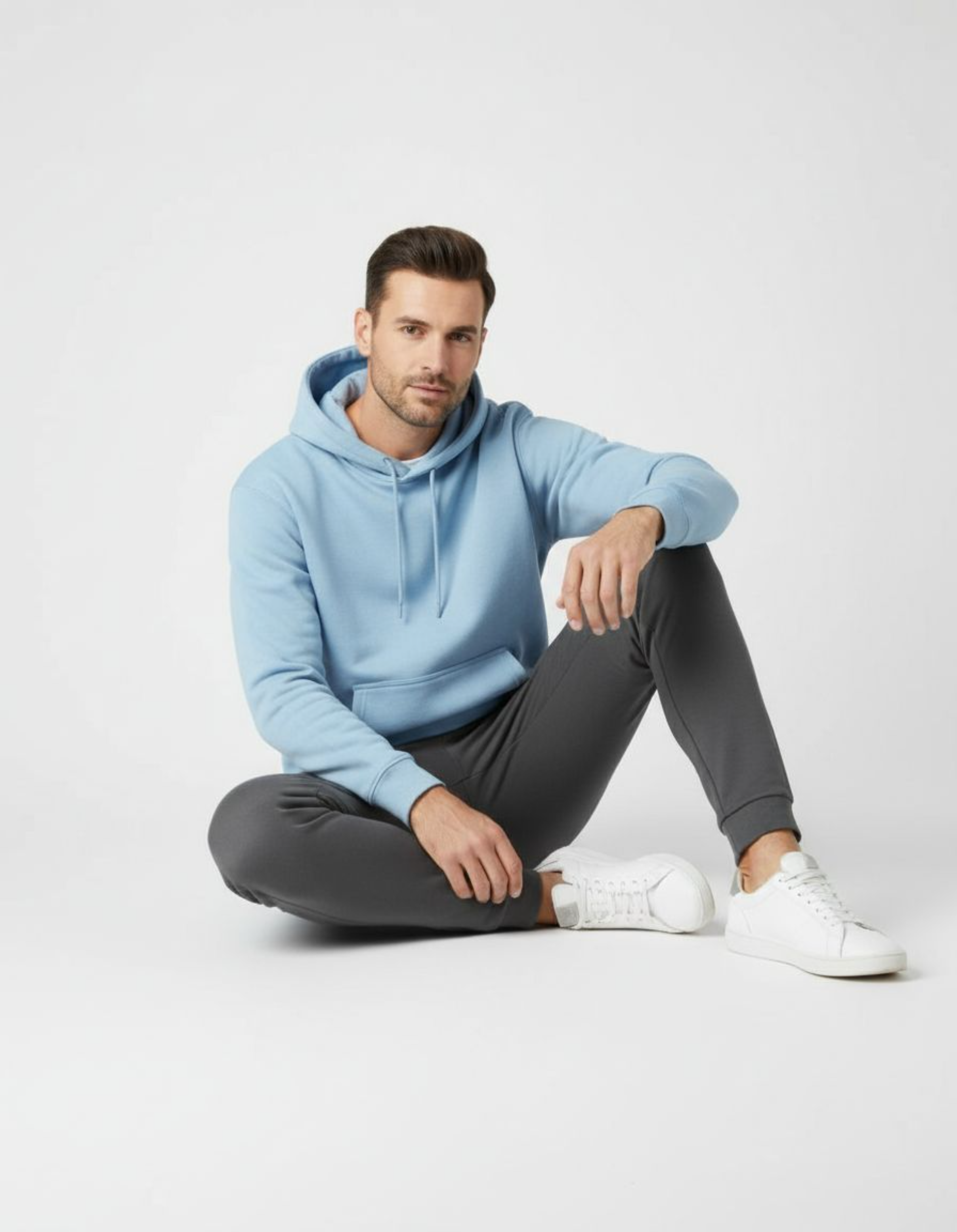 Solid Baby Blue Hoodie