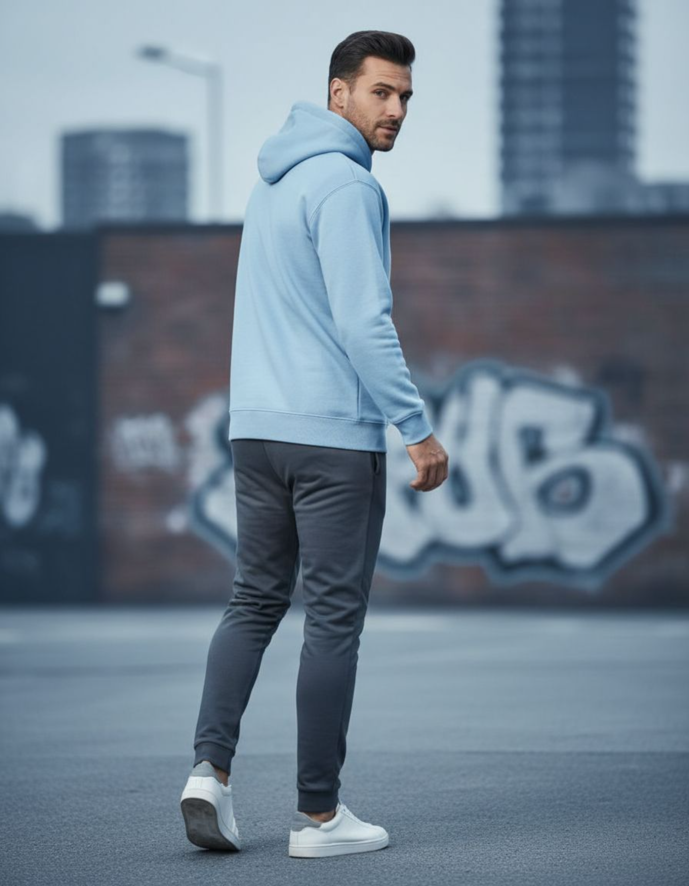 Solid Baby Blue Hoodie
